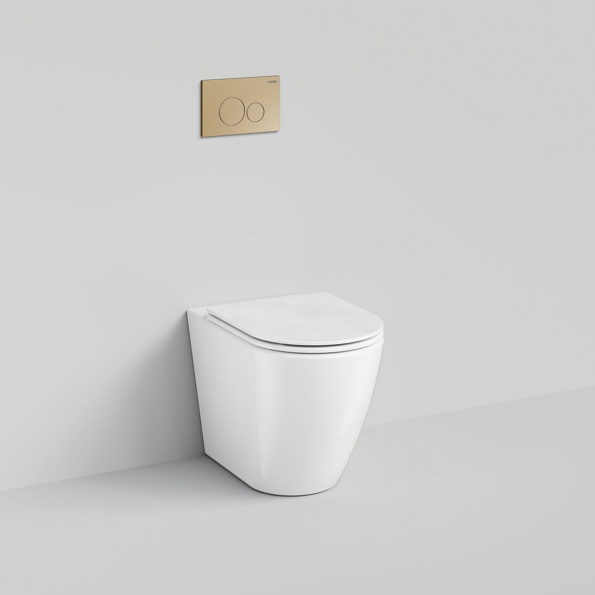 CODE FLOW TYPHOON INWALL TOILET SUITE | BRUSHED BRASS BUTTON