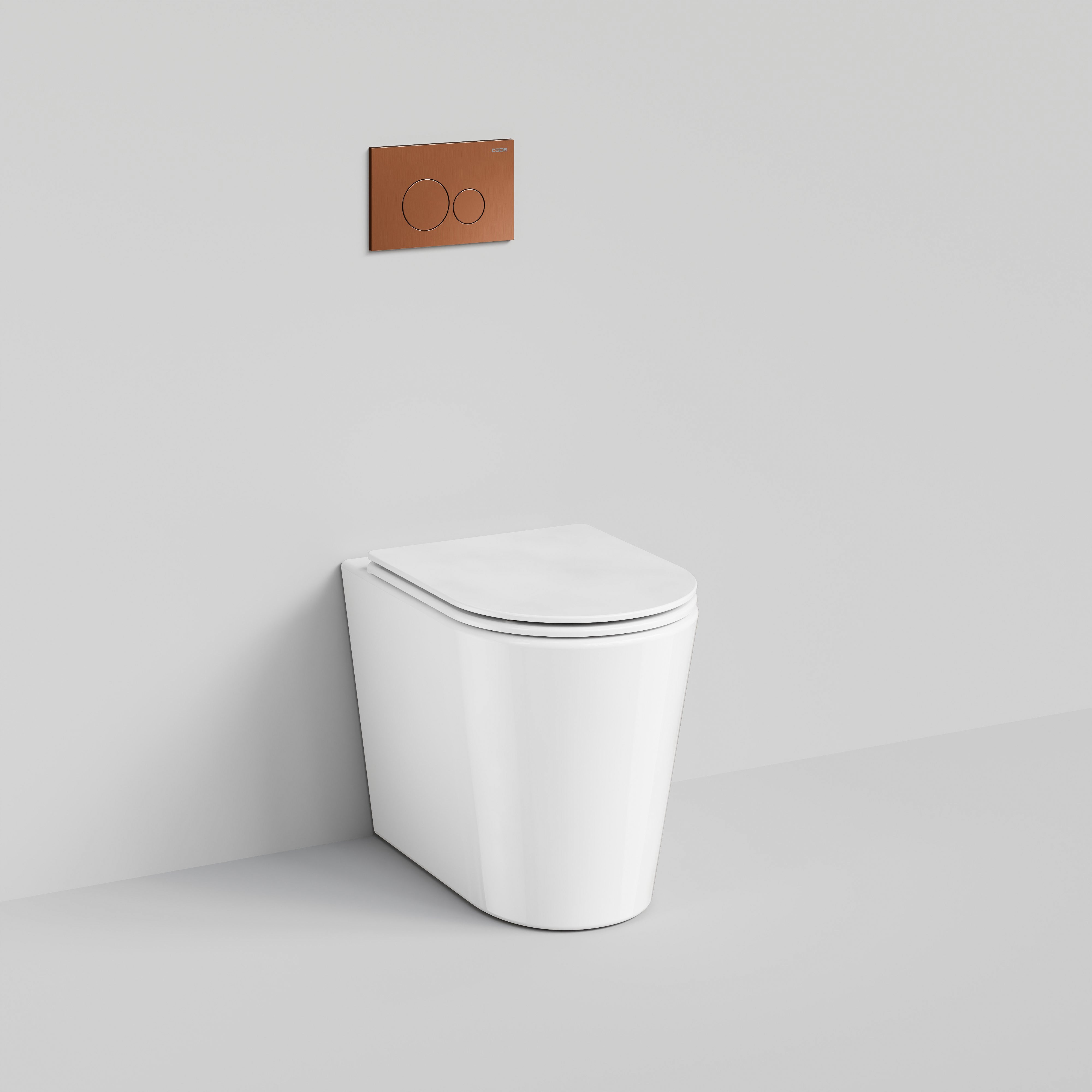 CODE PURE TYPHOON INWALL TOILET SUITE | BRUSHED COPPER BUTTON
