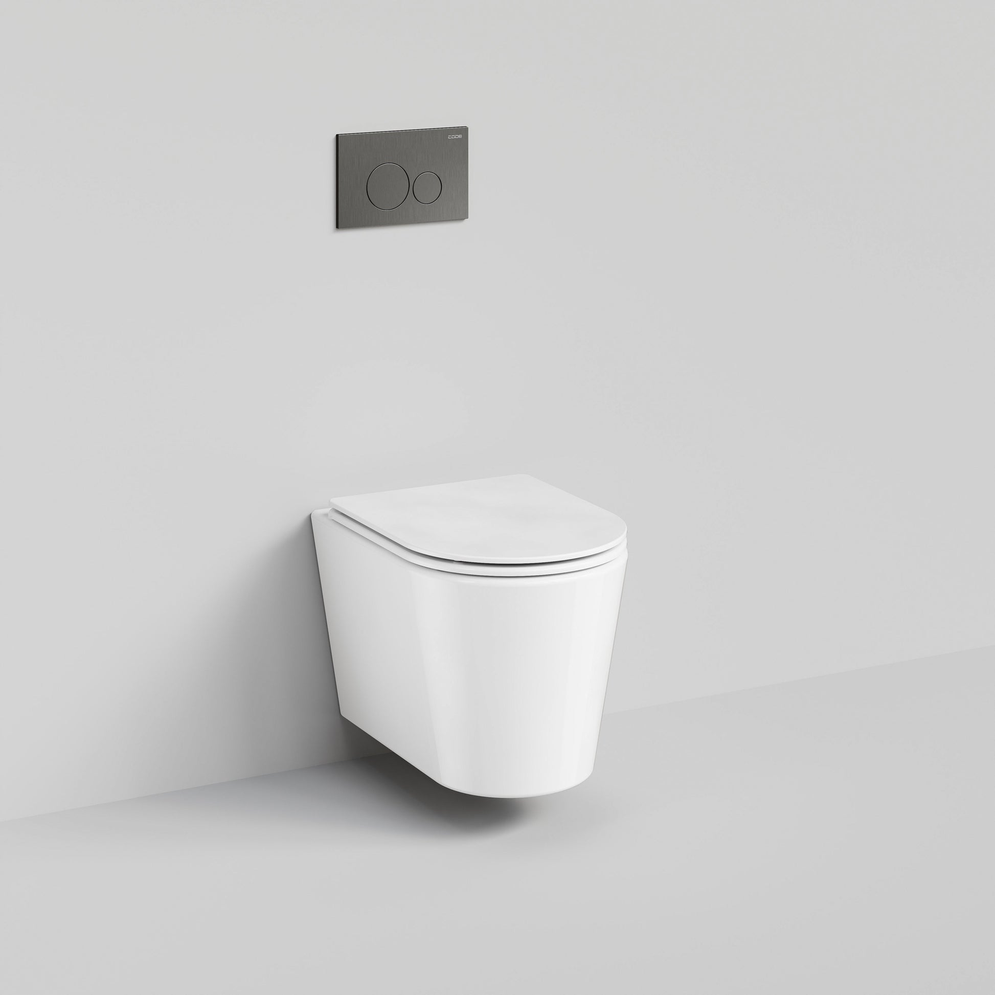 CODE PURE TYPHOON WALL HUNG TOILET SUITE x GUNMETAL BUTTON
