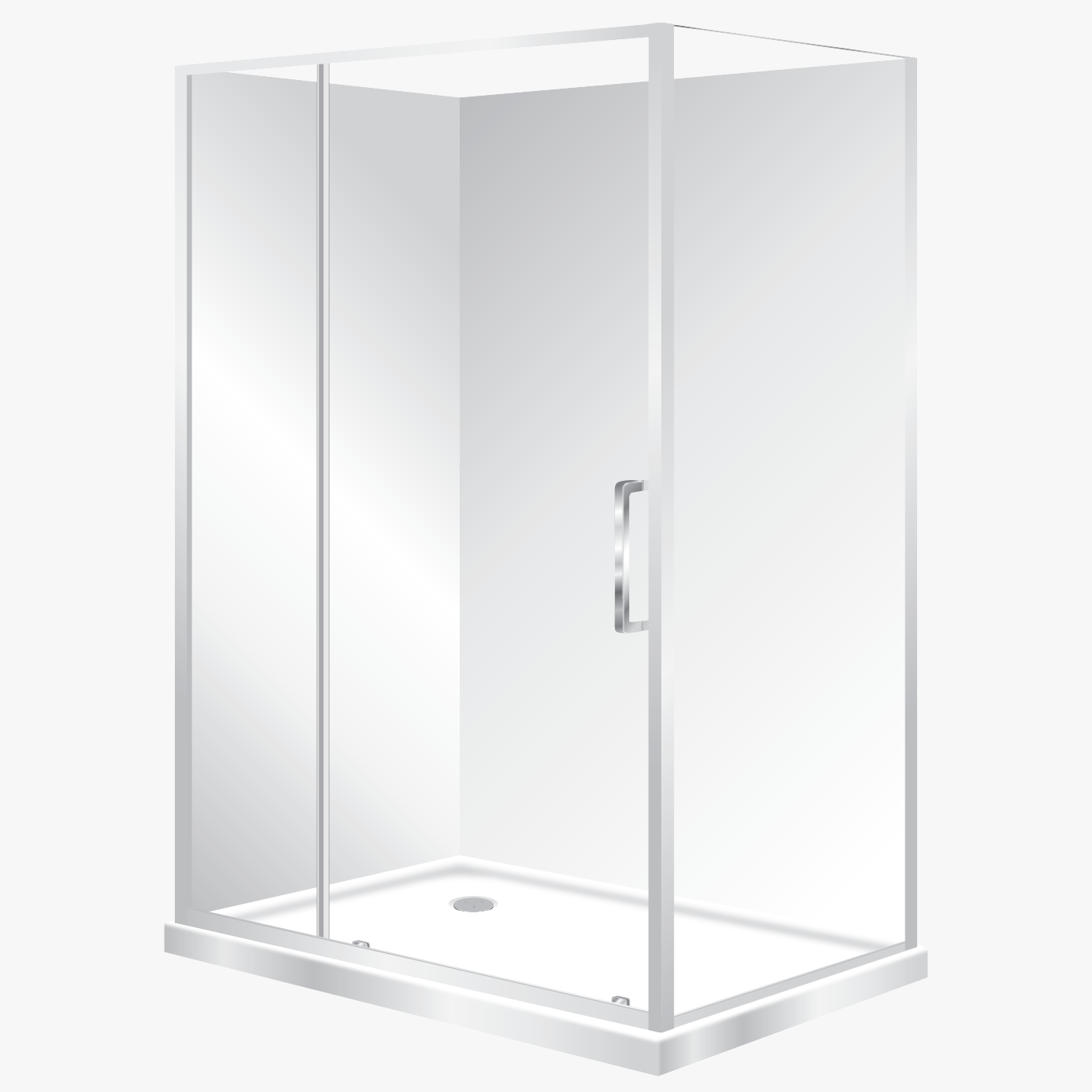 ELITE ELEGANCE 2 PANEL SLIDING DOOR SHOWER KIT - 2 SIDED