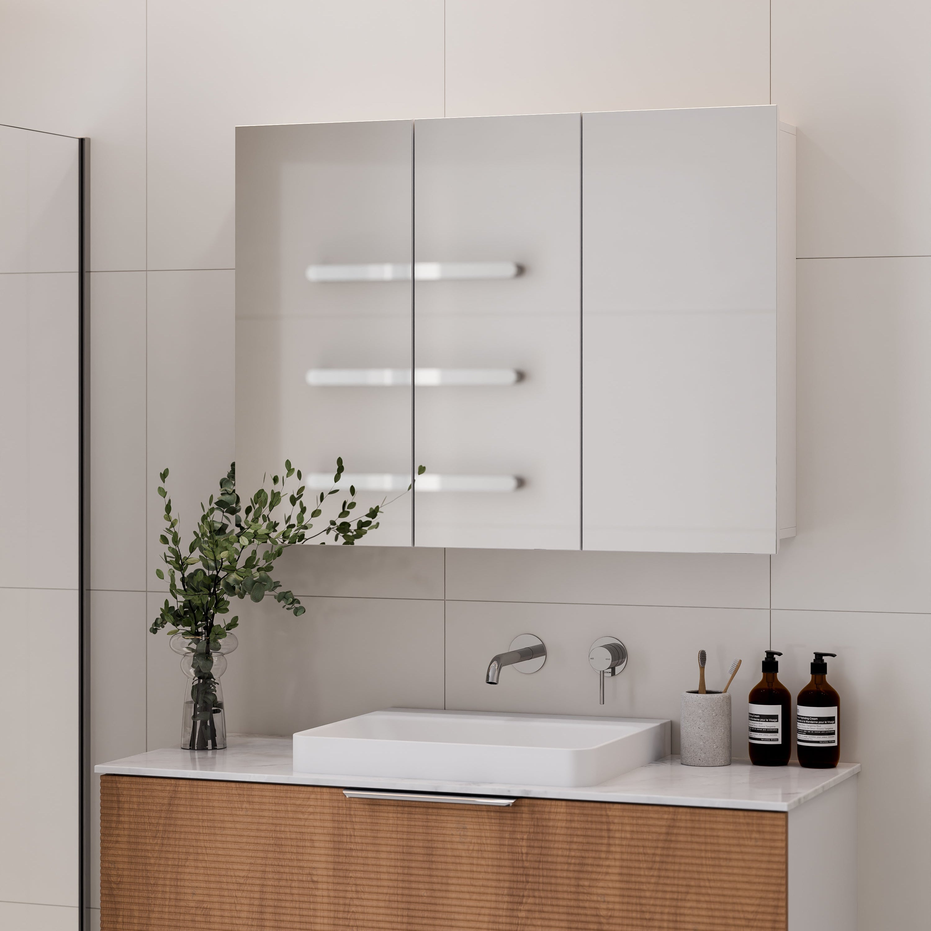 Code Luxe 900mm Mirror Cabinet | 3 Door