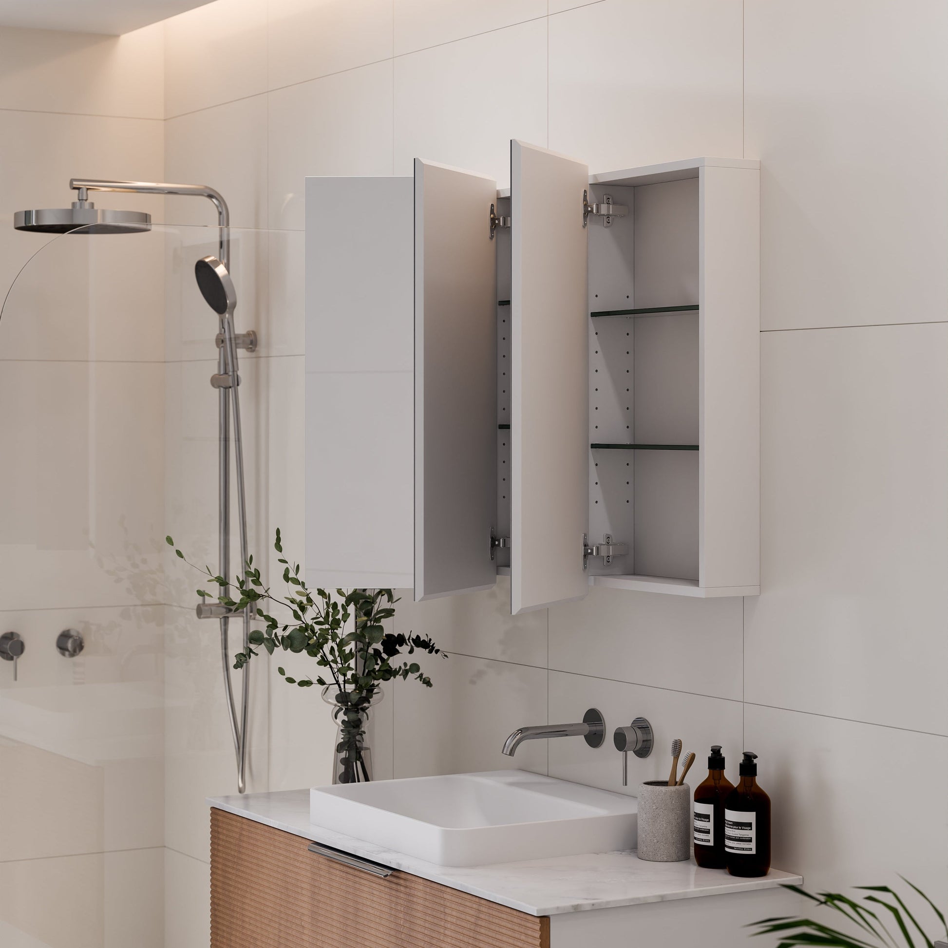 Code Luxe 1050mm Mirror Cabinet With Demister | 3 Door