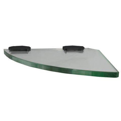 10MM GLASS BATHROOM SHELVES - 4 STYLES BLACK BRACKETS