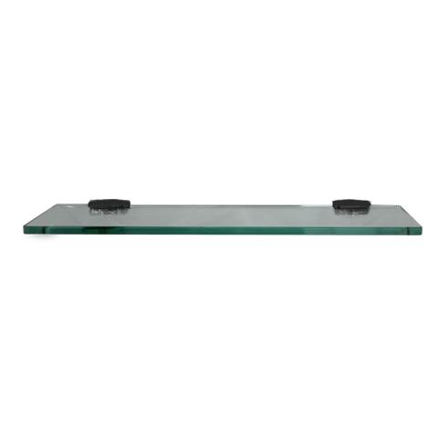 10MM GLASS BATHROOM SHELVES - 4 STYLES BLACK BRACKETS