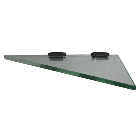 10MM GLASS BATHROOM SHELVES - 4 STYLES BLACK BRACKETS