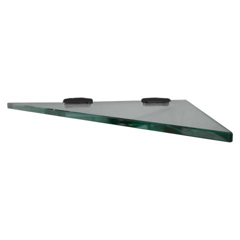 10MM GLASS BATHROOM SHELVES - 4 STYLES BLACK BRACKETS