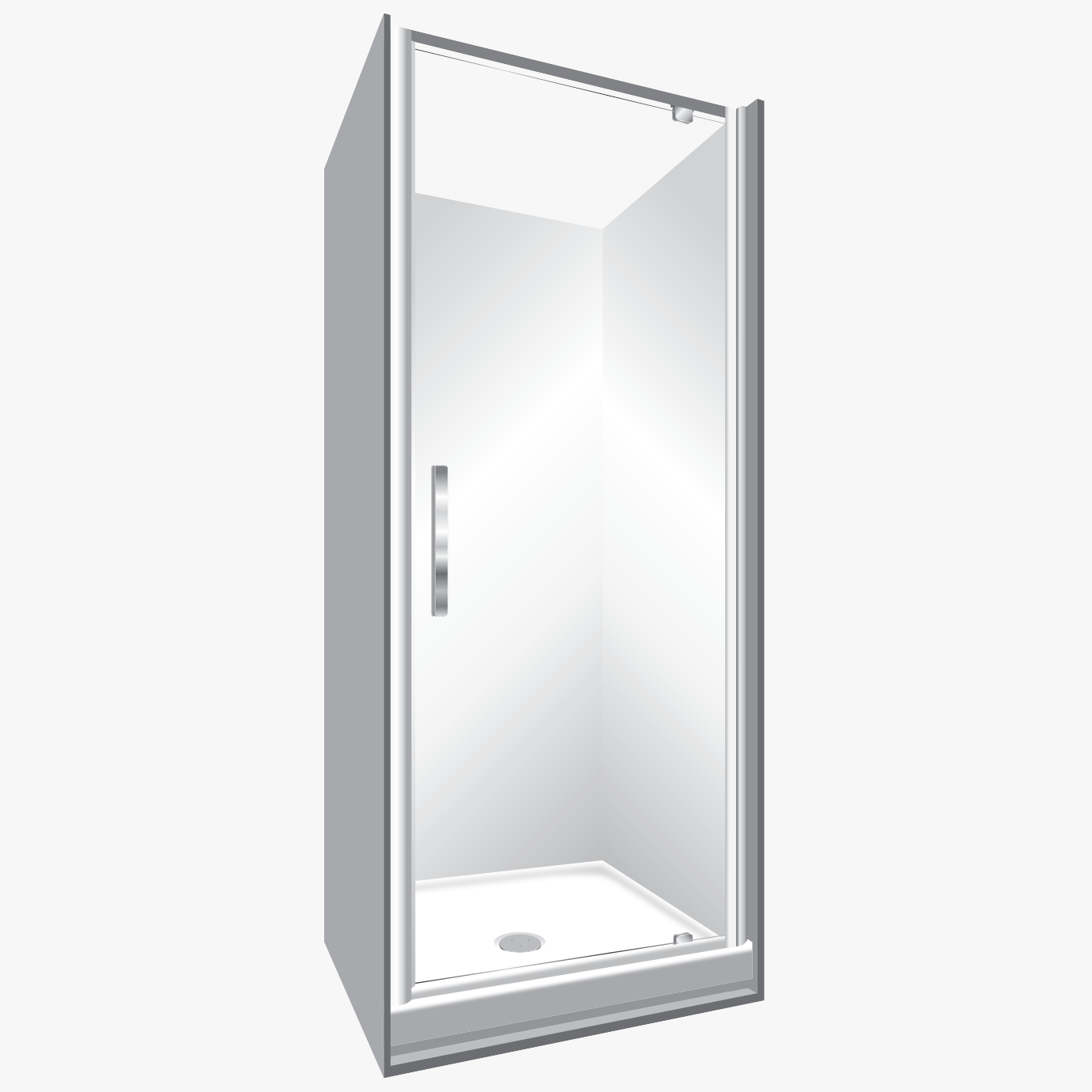 ELITE ELEGANCE FRAMED ALCOVE PIVOT DOOR SHOWER KITS - 3 COLOURS