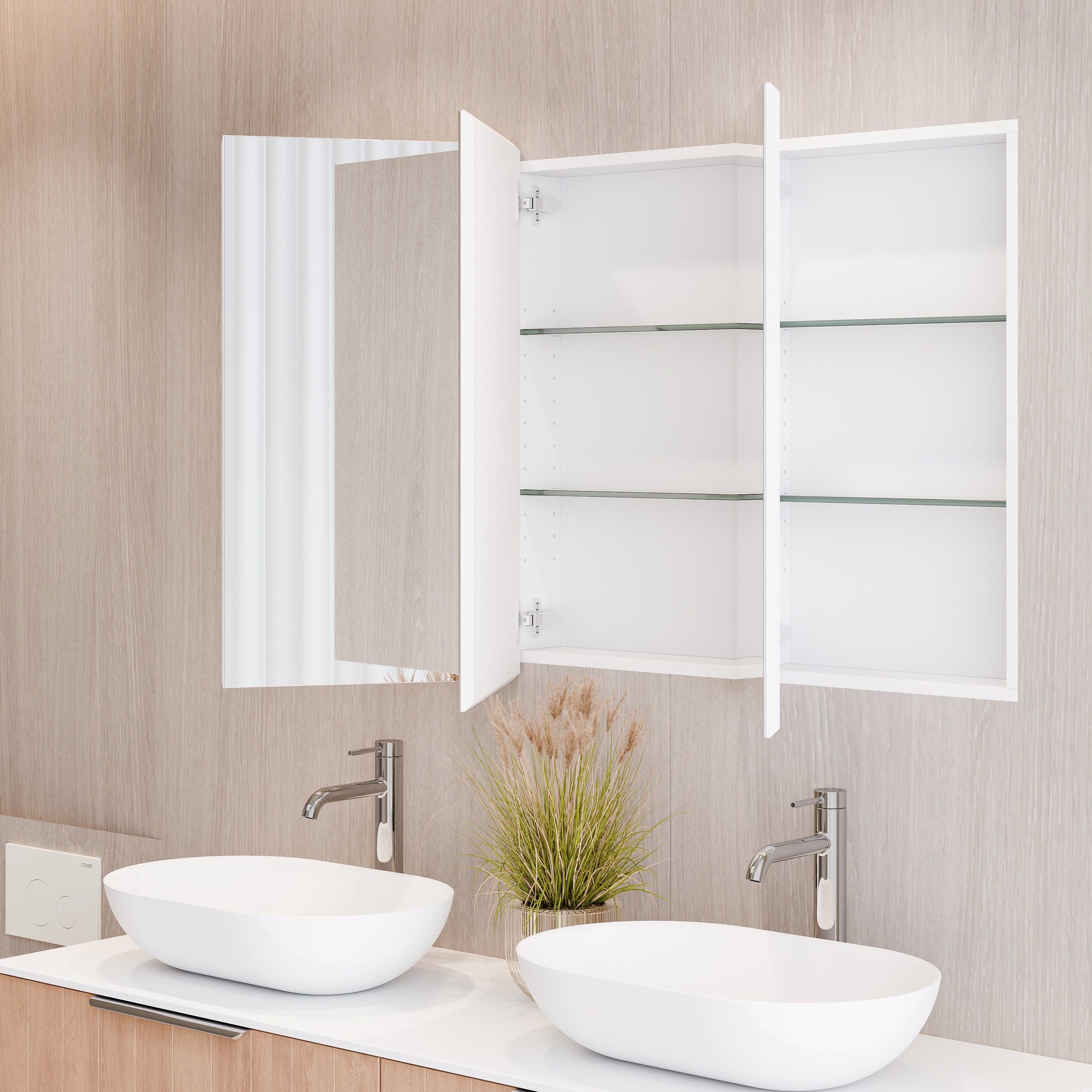 Code Luxe 1200mm Mirror Cabinet With Demister | 3 Door