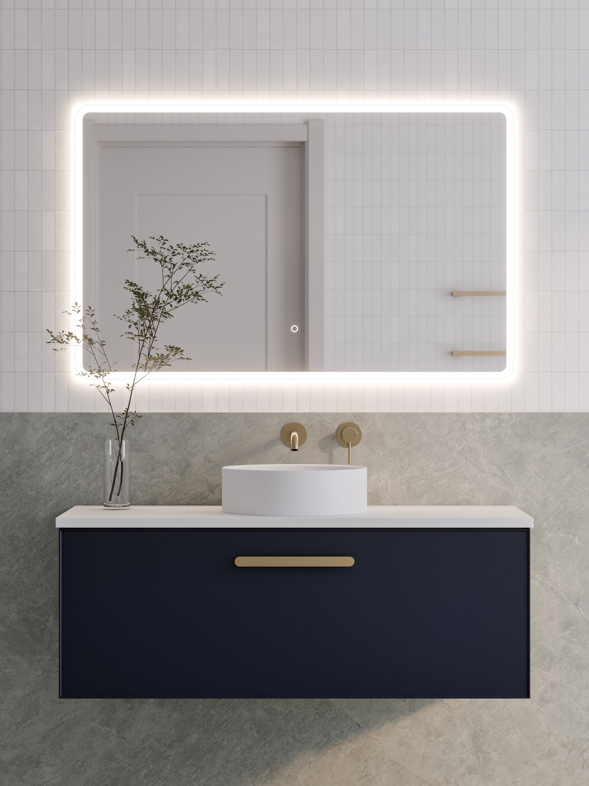 Lineare 1200 Vanity | Single Drawer | Flat Slab Top | Axel Front