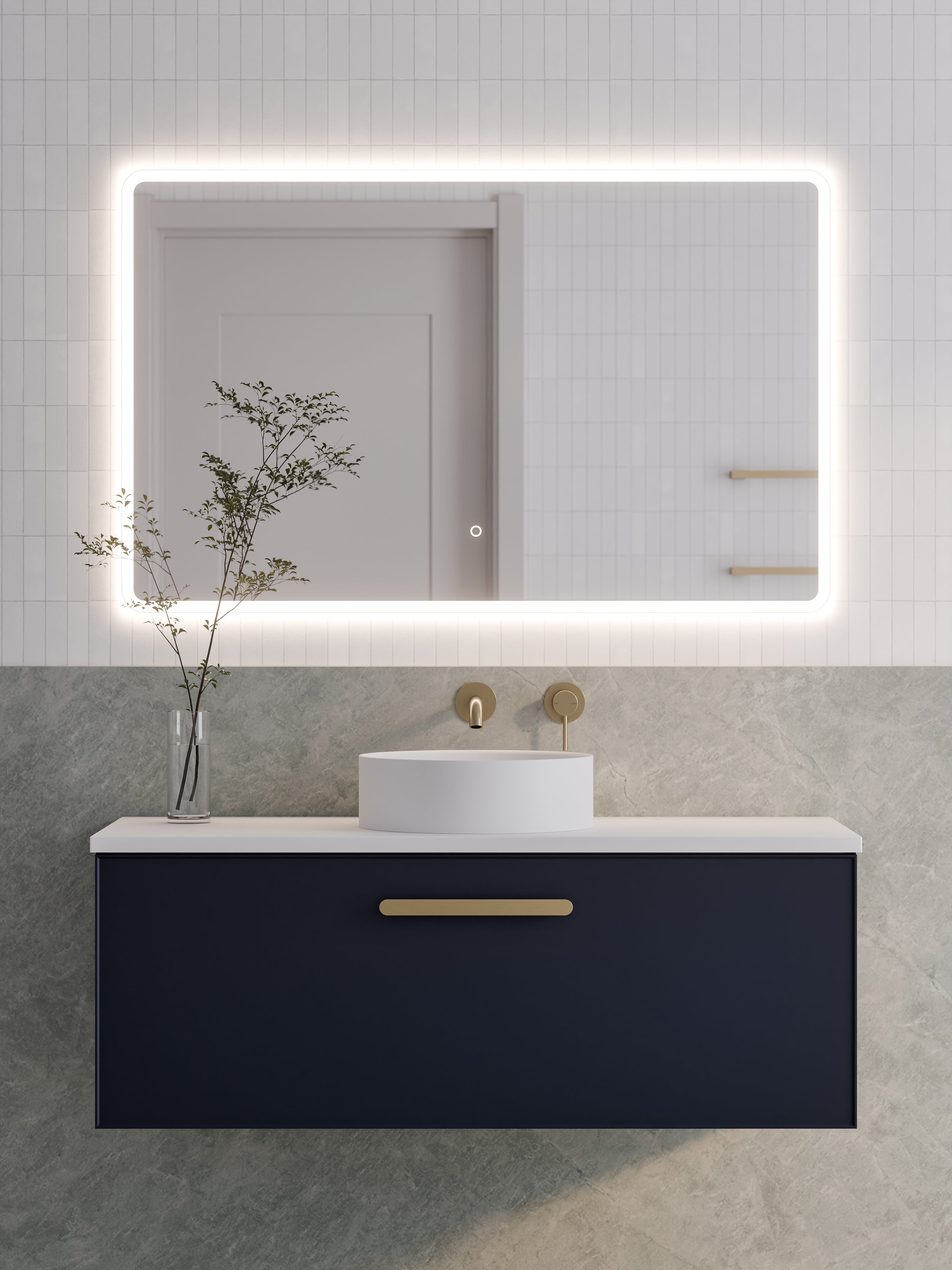 Lineare 1200 Vanity | Single Drawer | Flat Slab Top | Axel Front