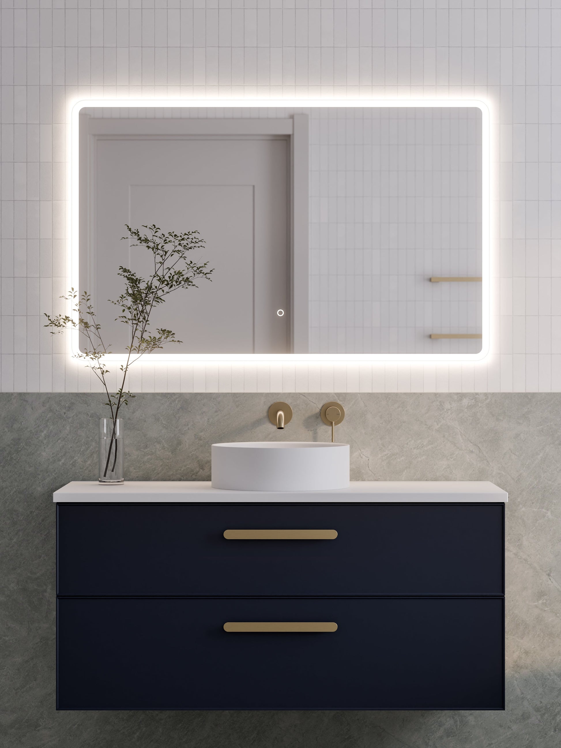Lineare 1200 Vanity | Double Drawer | Flat Slab Top | Axel Front