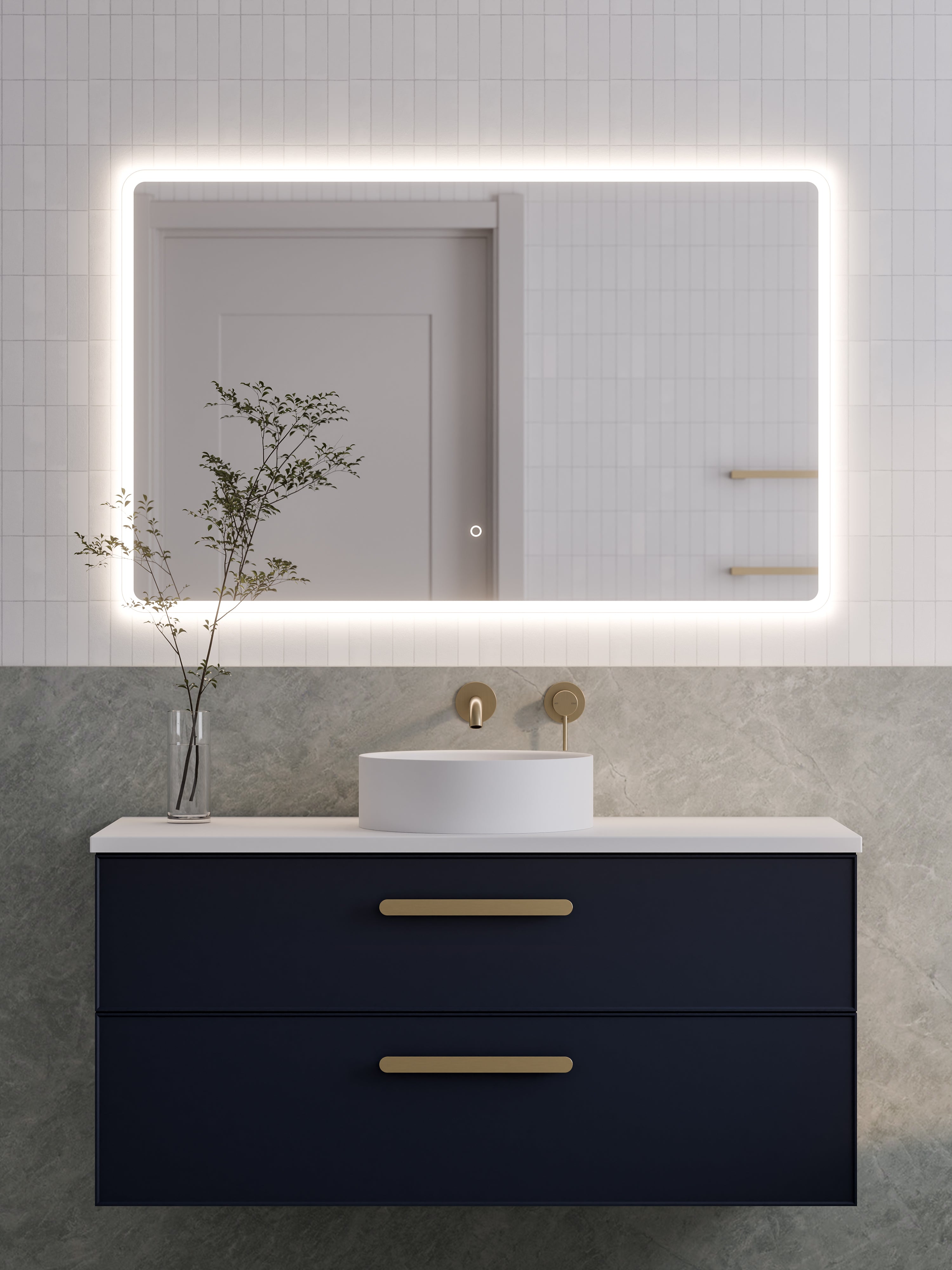 Lineare 1200 Vanity | Double Drawer | Flat Slab Top | Axel Front