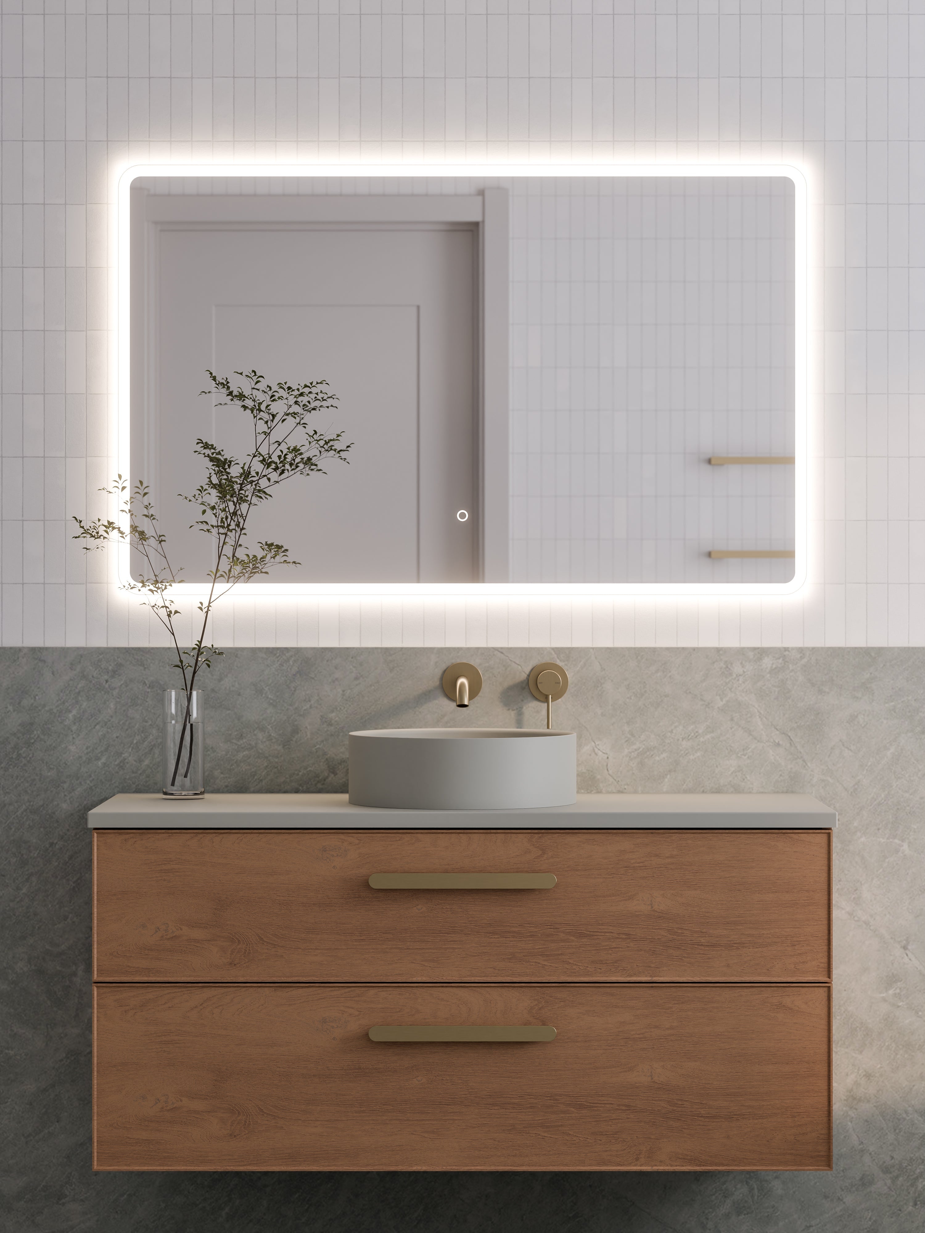 Lineare 1200 Vanity | Double Drawer | Flat Slab Top | Axel Front