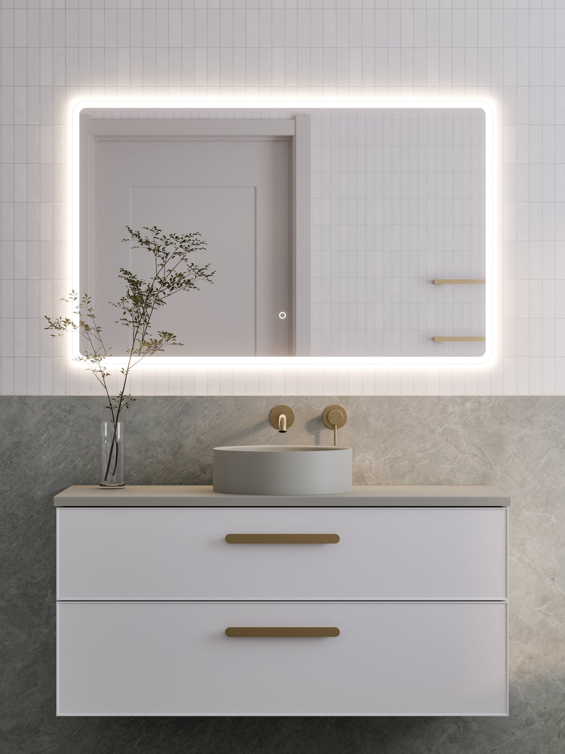 Lineare 1200 Vanity | Double Drawer | Flat Slab Top | Axel Front