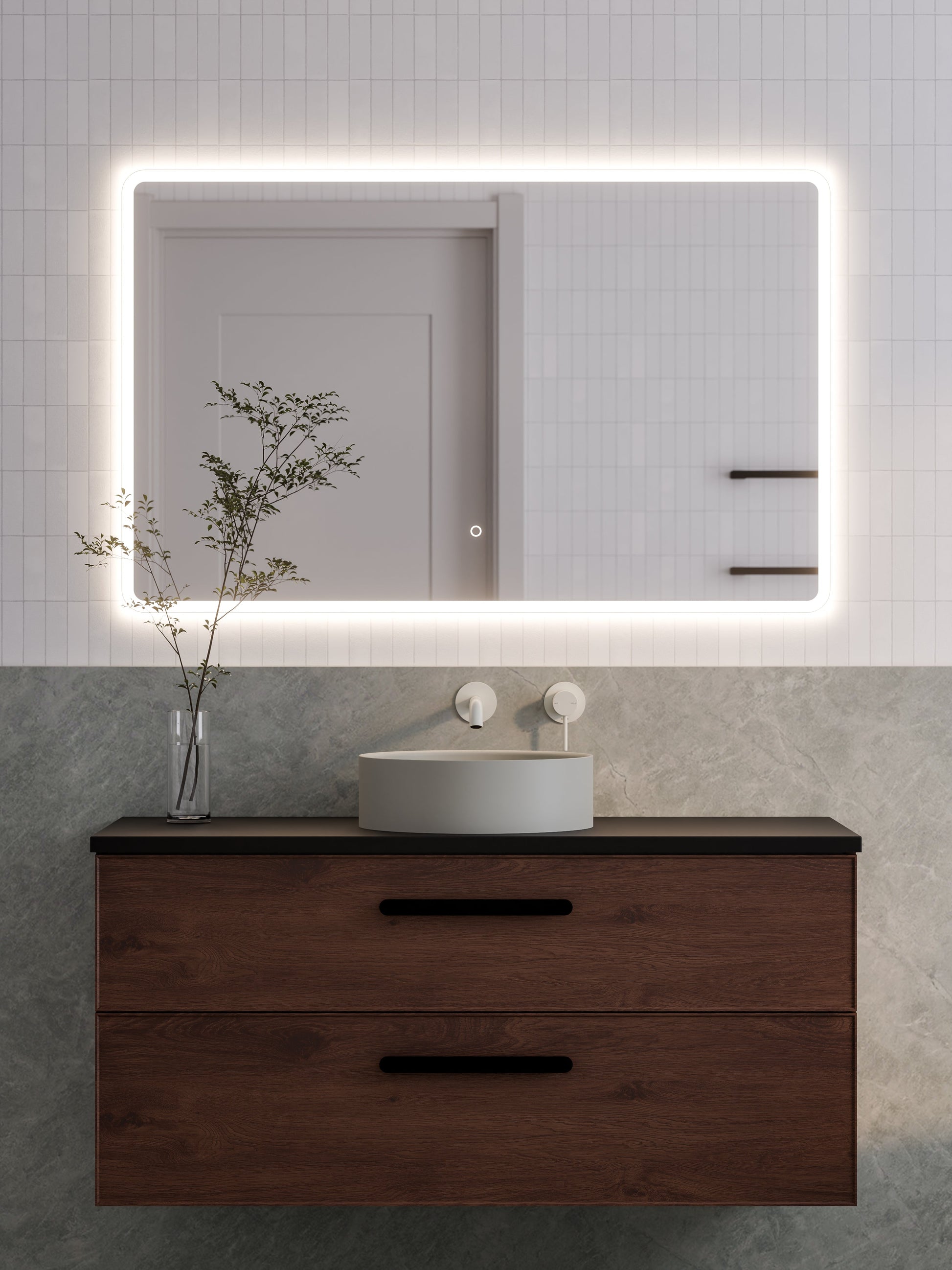 Lineare 1200 Vanity | Double Drawer | Flat Slab Top | Axel Front