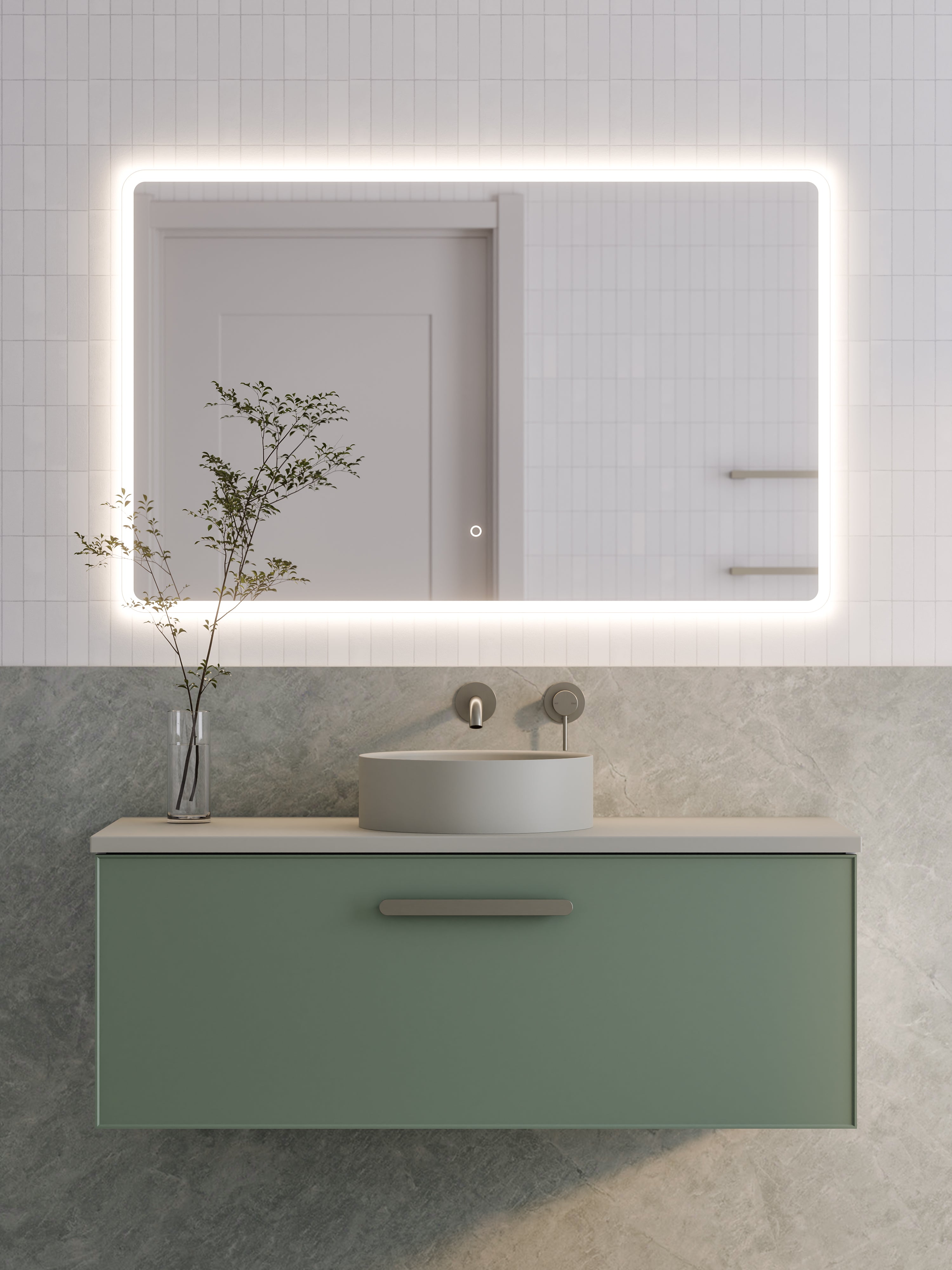 Lineare 1200 Vanity | Single Drawer | Flat Slab Top | Axel Front