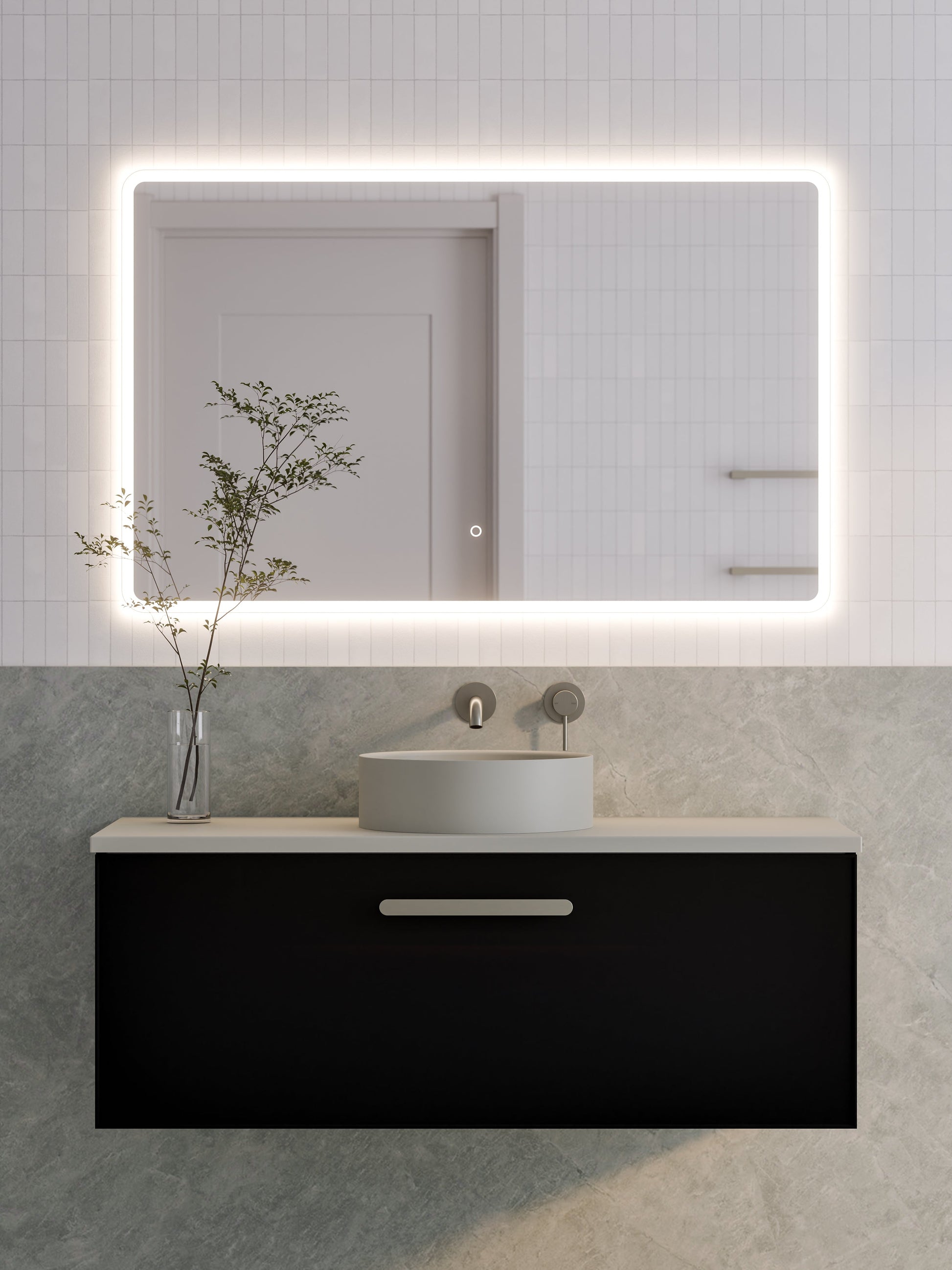 Lineare 1200 Vanity | Single Drawer | Flat Slab Top | Axel Front