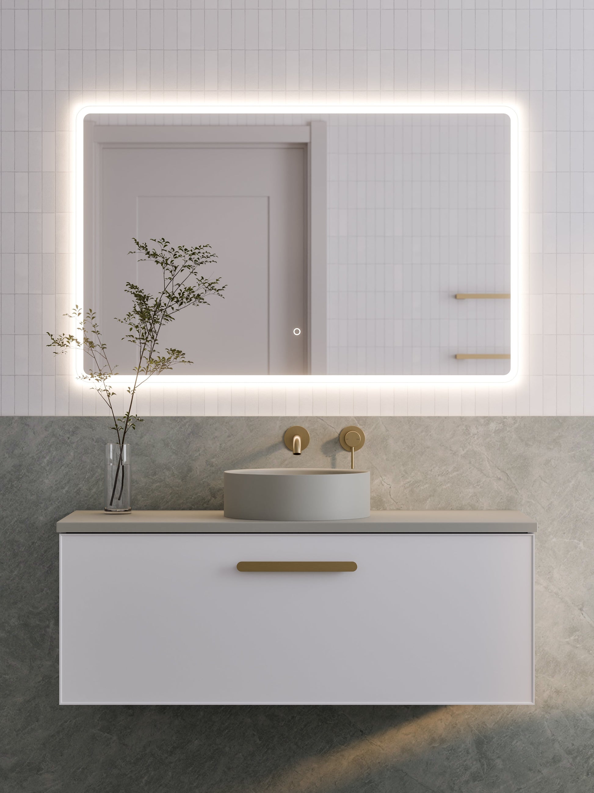 Lineare 1200 Vanity | Single Drawer | Flat Slab Top | Axel Front