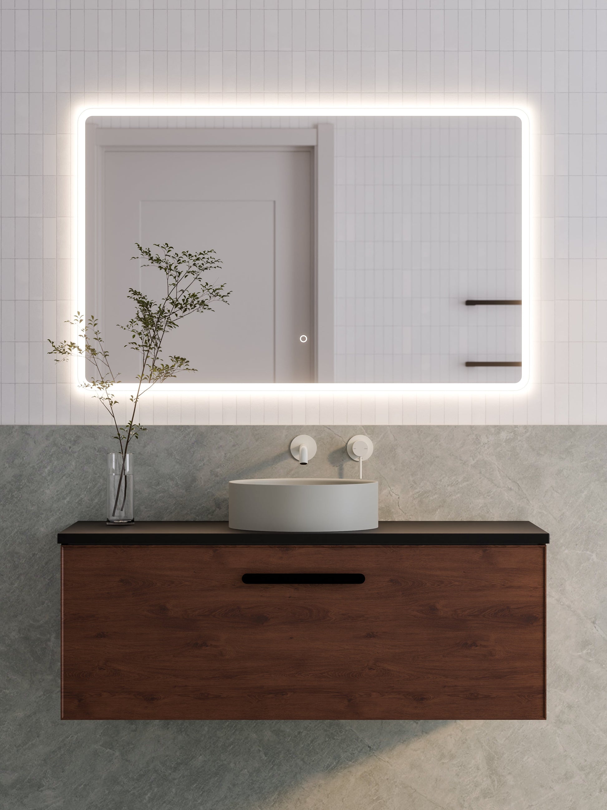 Lineare 1200 Vanity | Single Drawer | Flat Slab Top | Axel Front