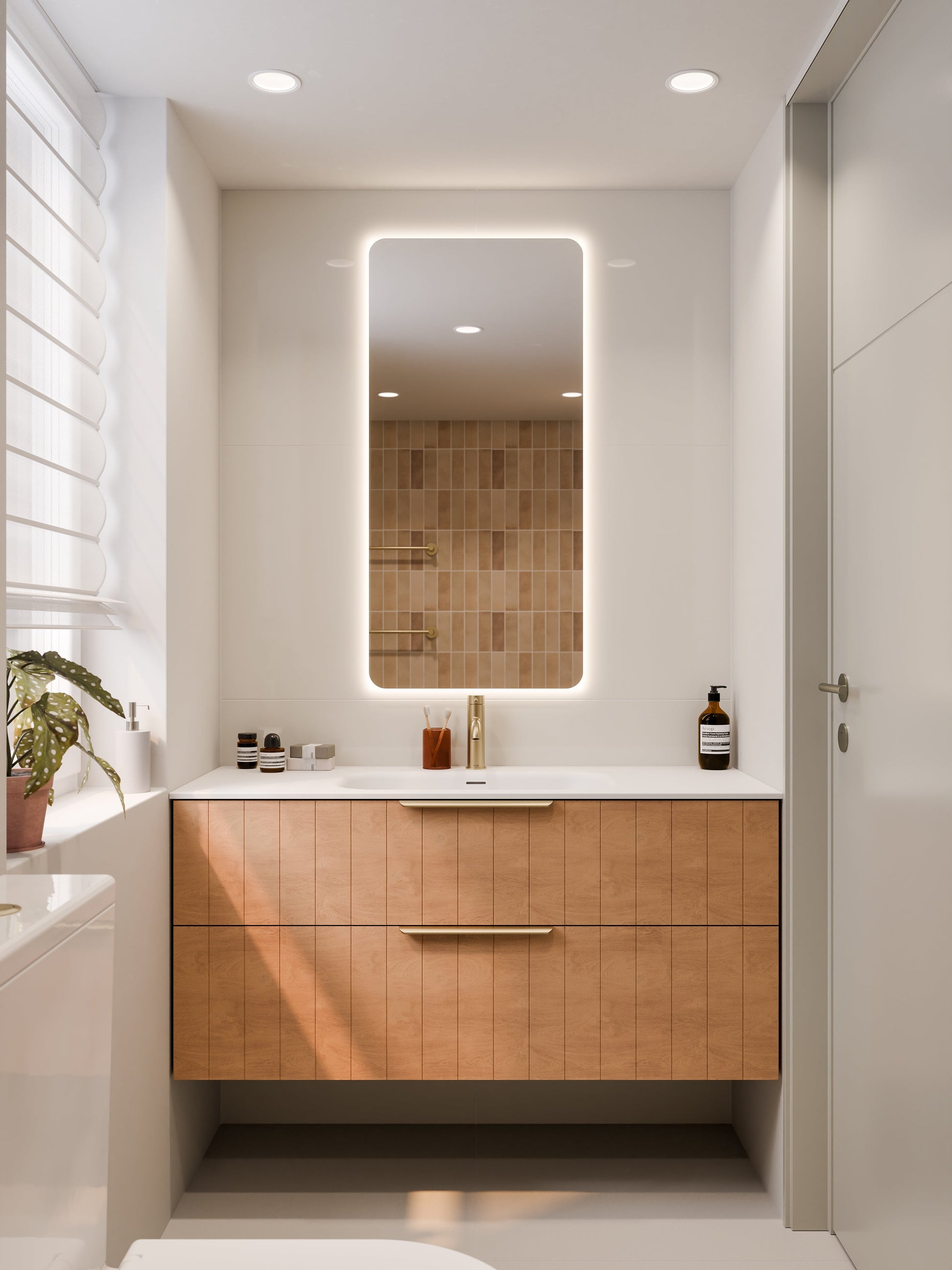 Lineare 1200 Vanity | Double Drawer | Navarra Sink | Coastal Front