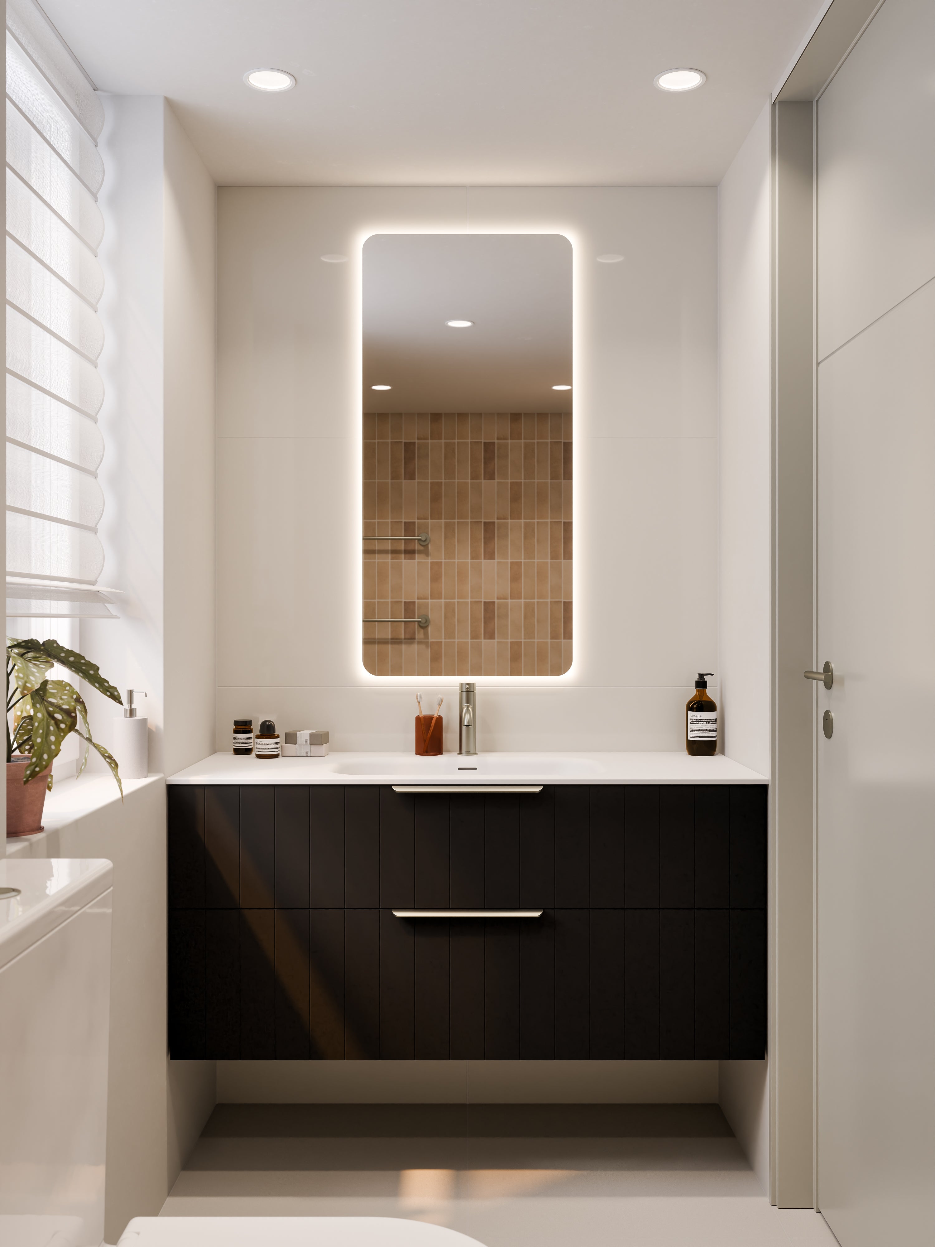 Lineare 1200 Vanity | Double Drawer | Navarra Sink | Coastal Front