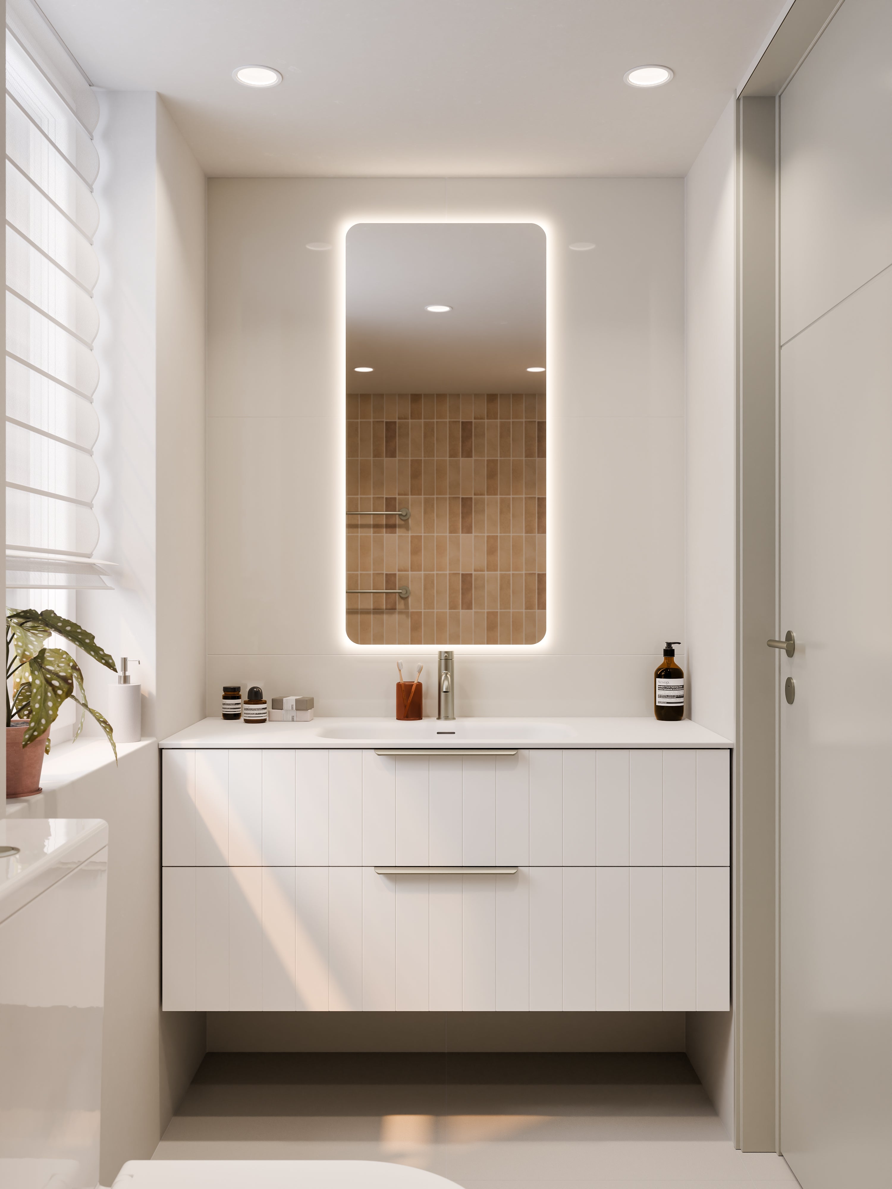 Lineare 1200 Vanity | Double Drawer | Navarra Sink | Coastal Front