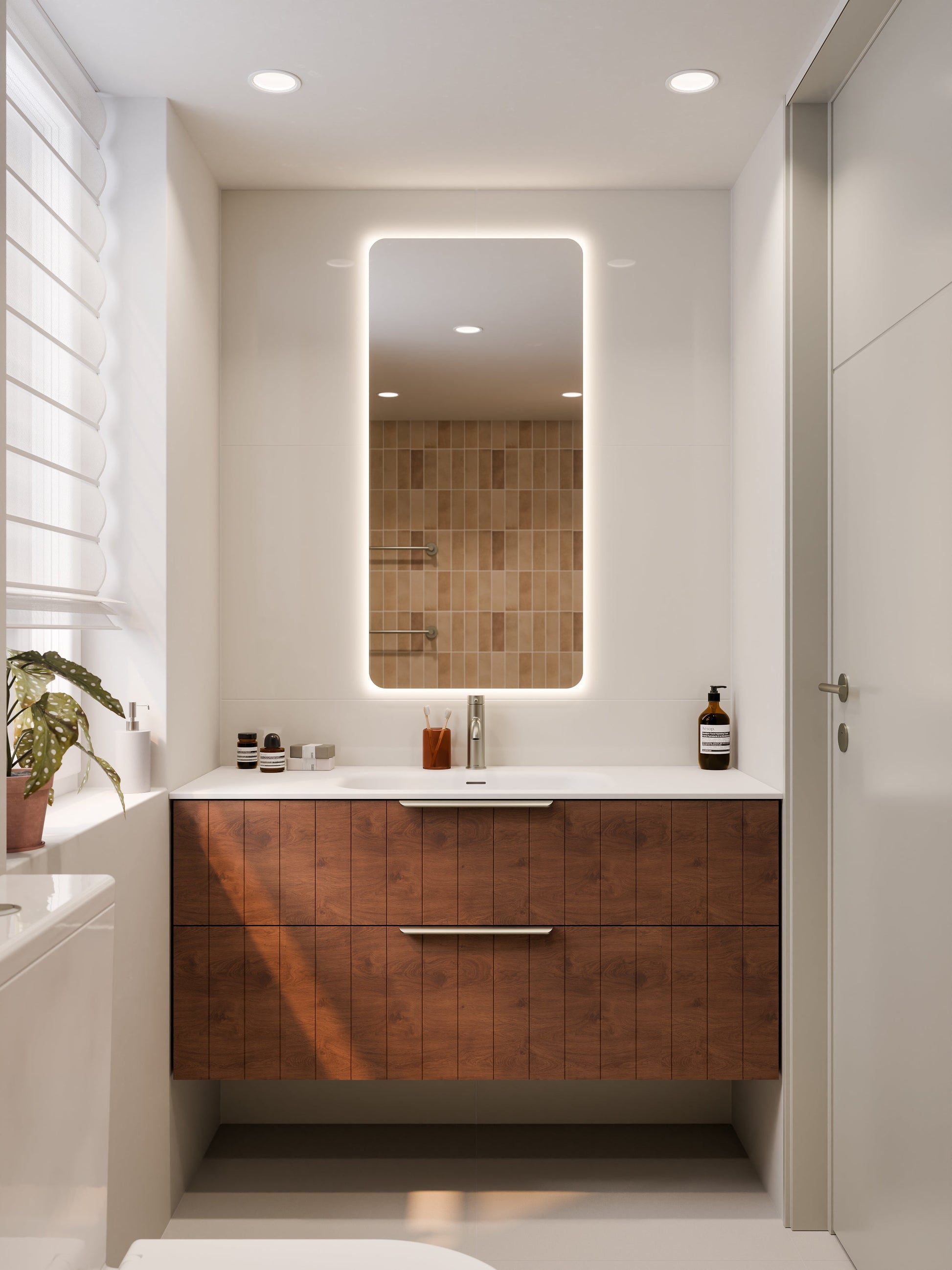 Lineare 1200 Vanity | Double Drawer | Navarra Sink | Coastal Front