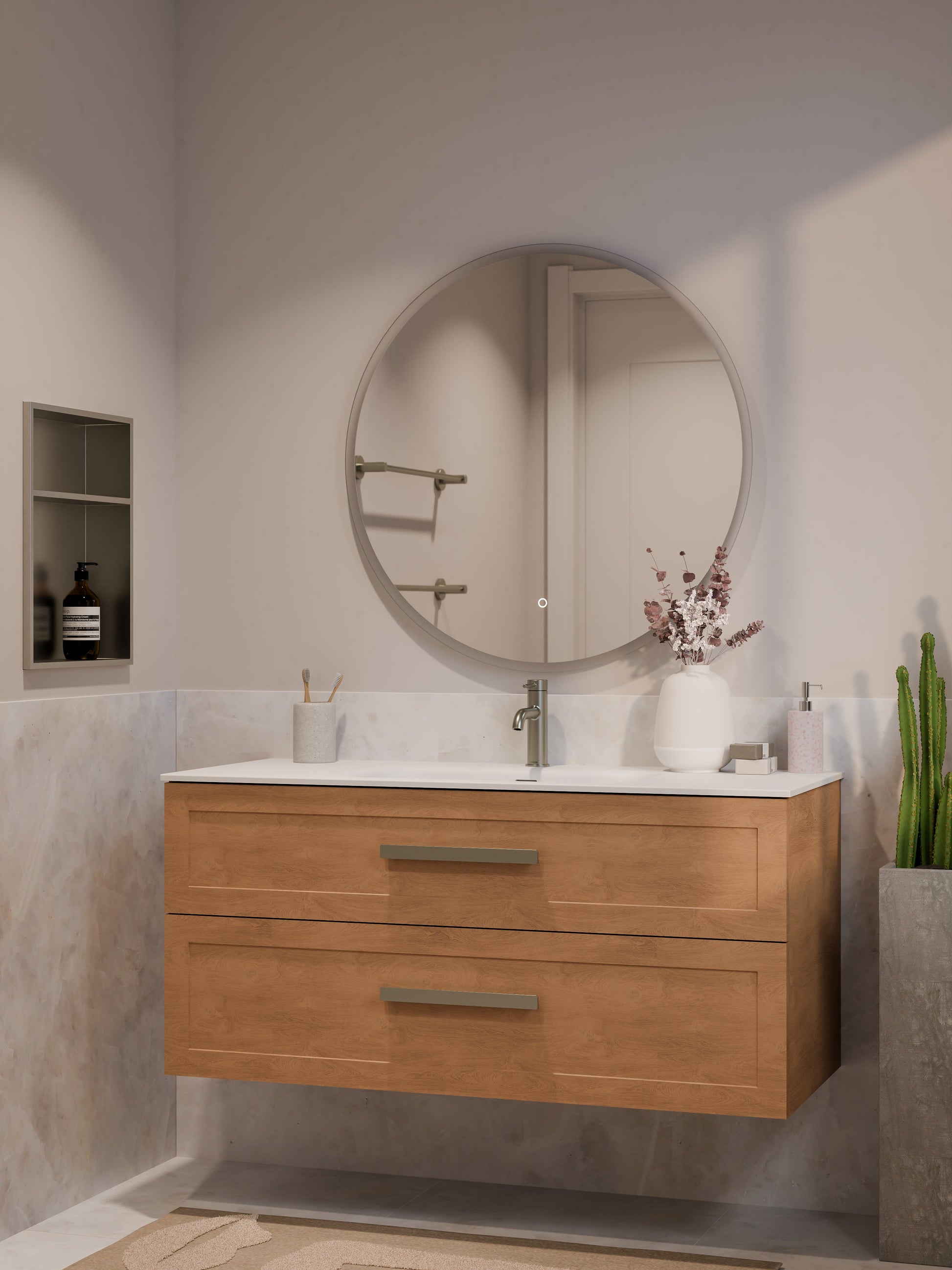 Lineare 1200 Vanity | Double Drawer | Navarra Sink | Loft Front