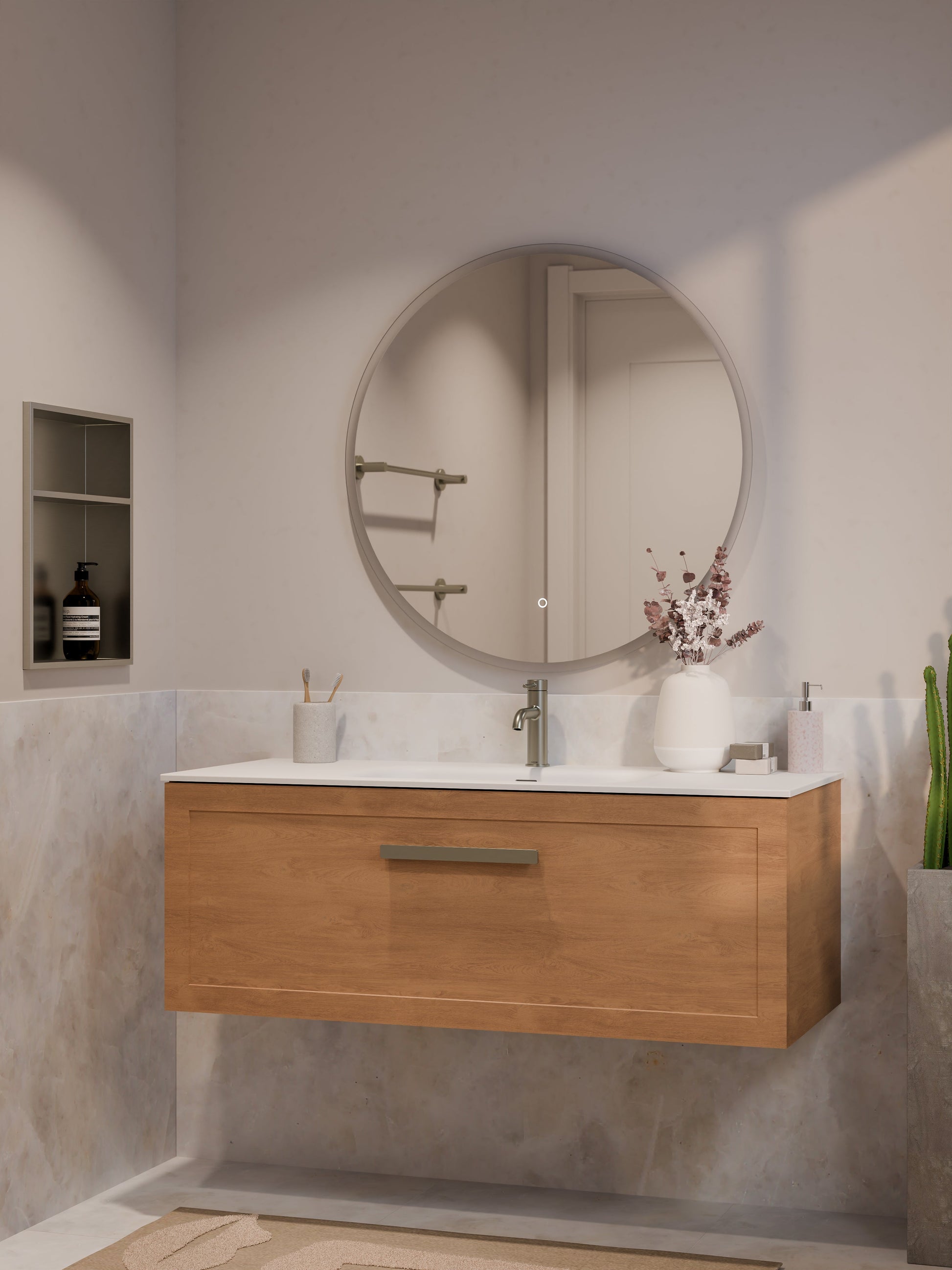 Lineare 1200 Vanity | Single Drawer | Navarra Sink | Loft Front