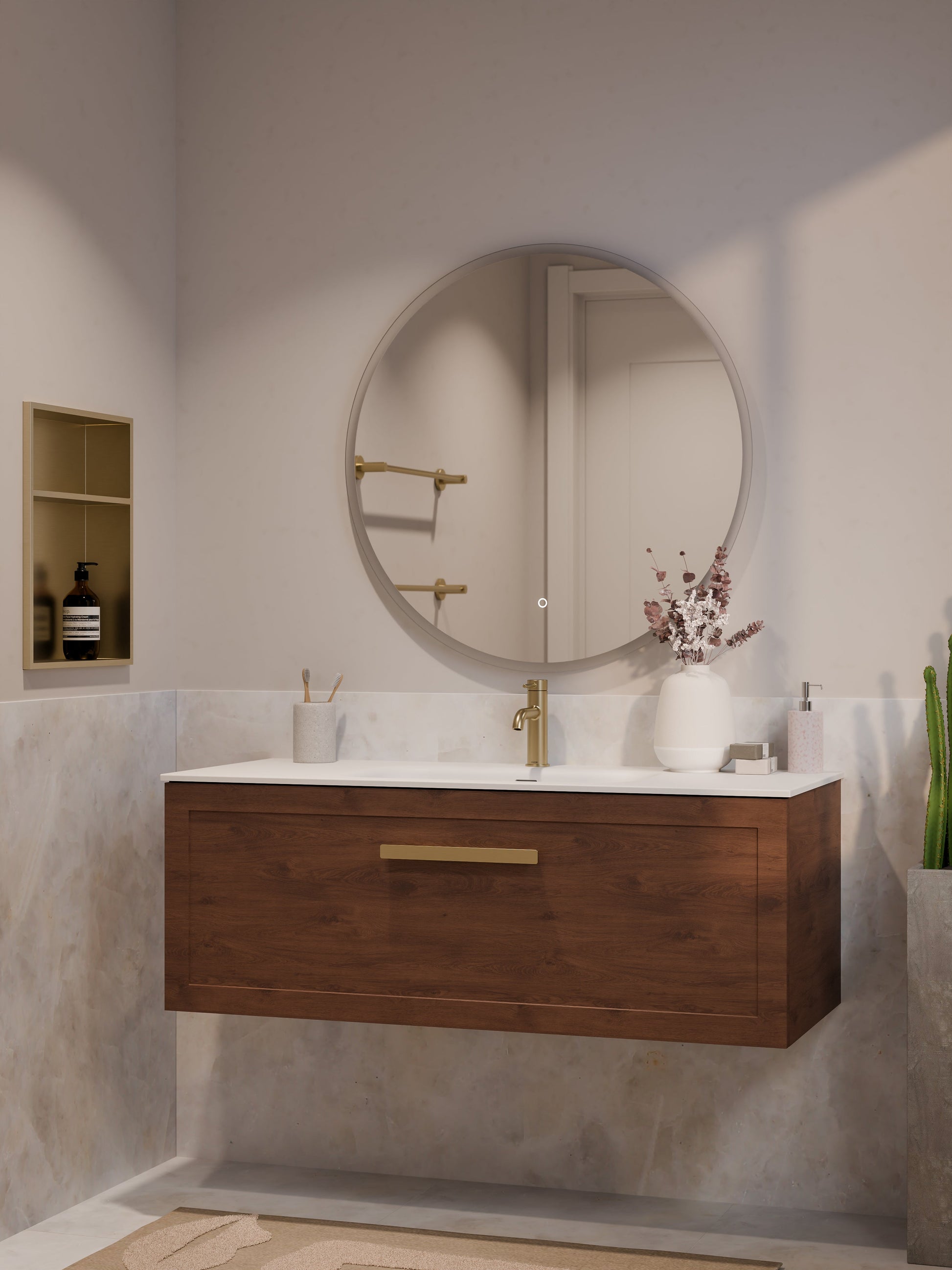 Lineare 1200 Vanity | Single Drawer | Navarra Sink | Loft Front