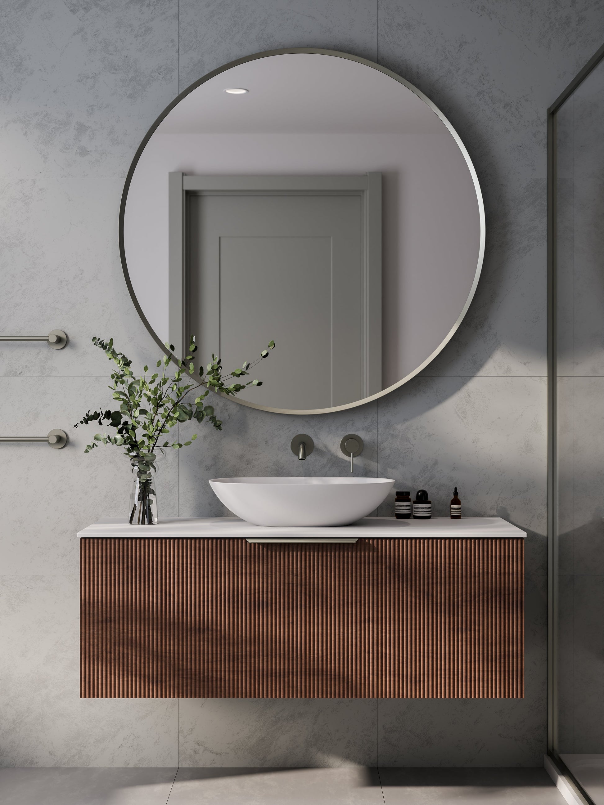 Lineare 1200 Vanity | Single Drawer | Flat Slab Top | Pillar Front