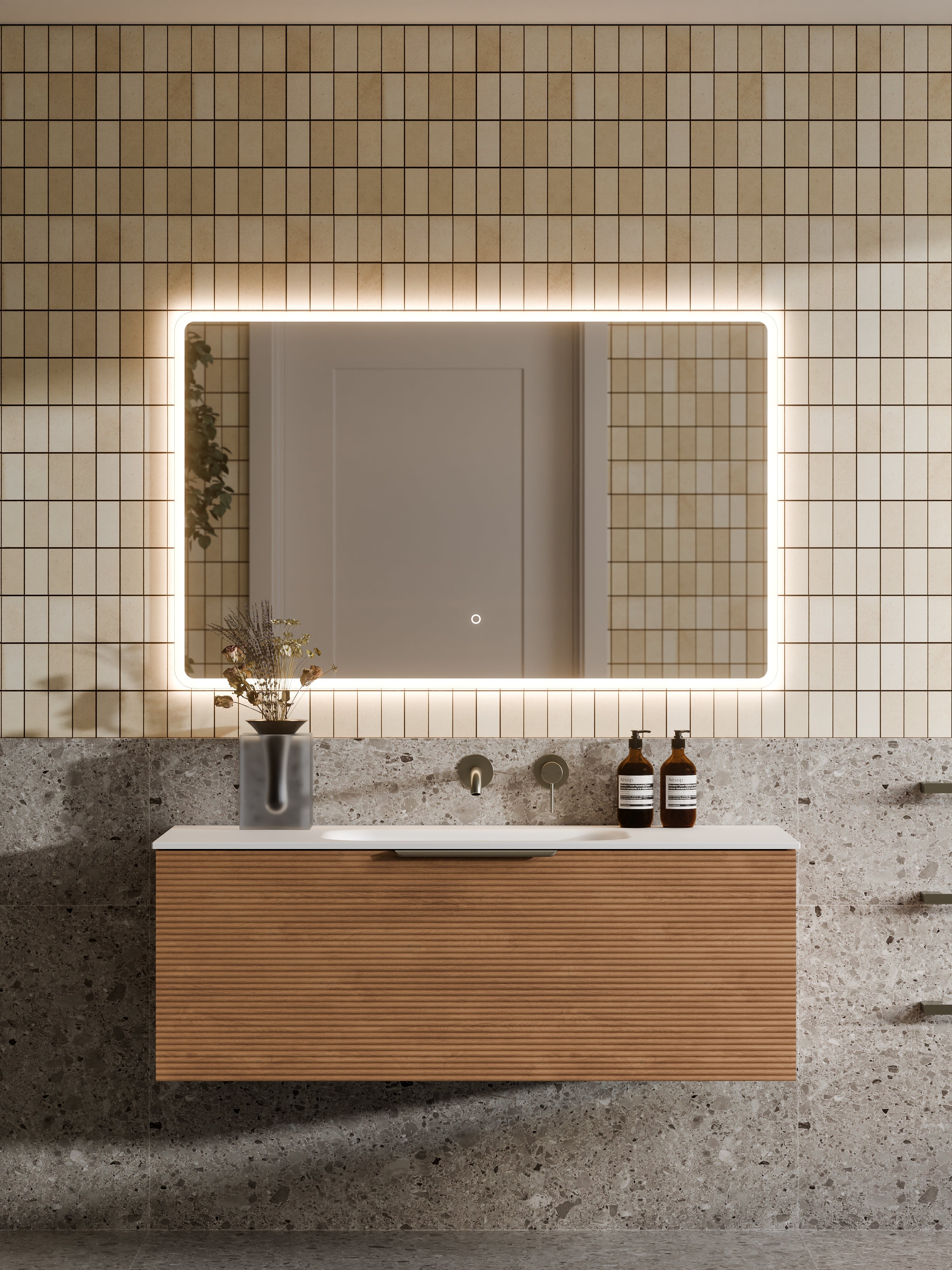 Lineare 1200 Vanity | Single Drawer | Navarra Sink | Orchard Front