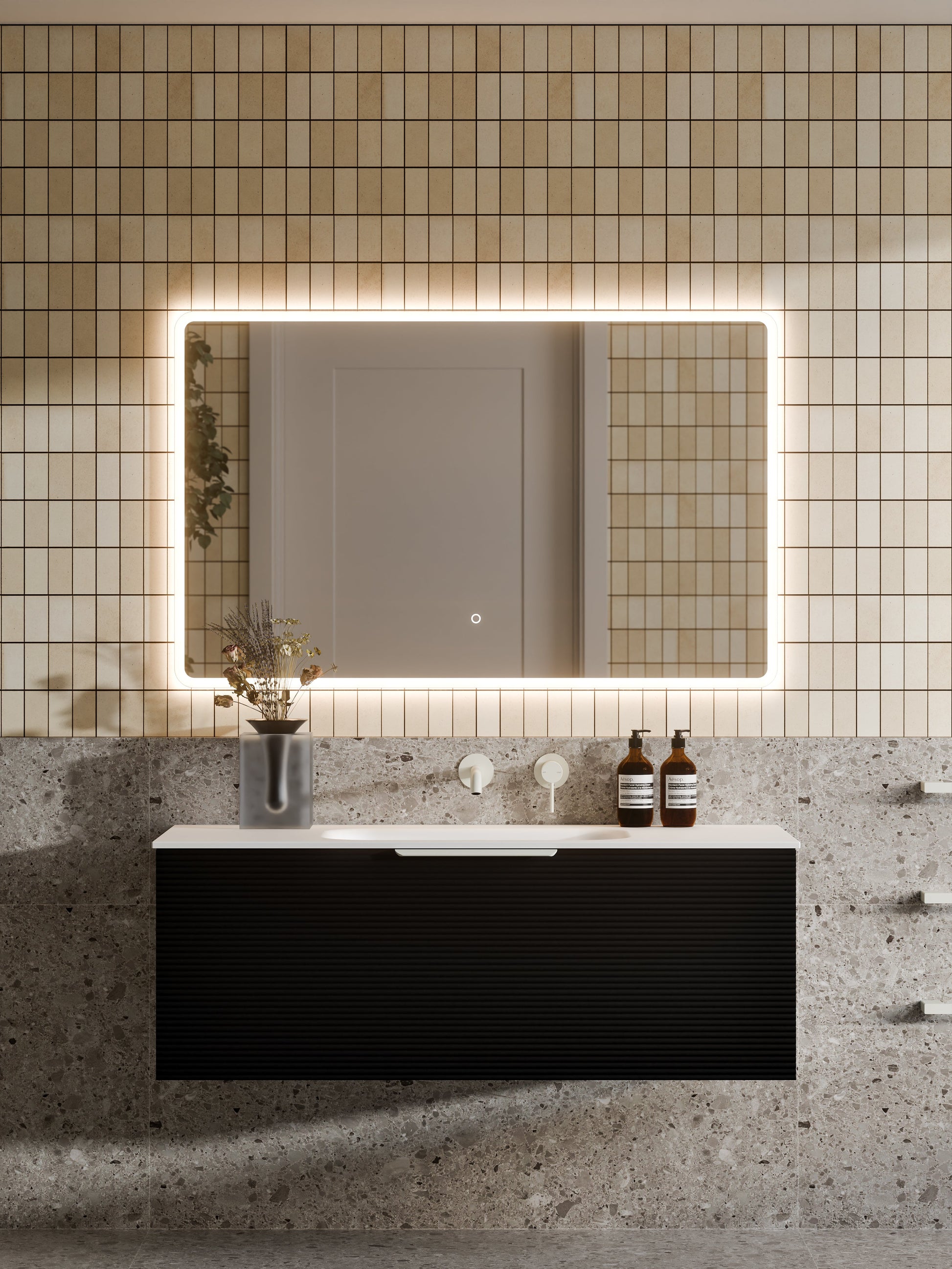 Lineare 1200 Vanity | Single Drawer | Navarra Sink | Orchard Front