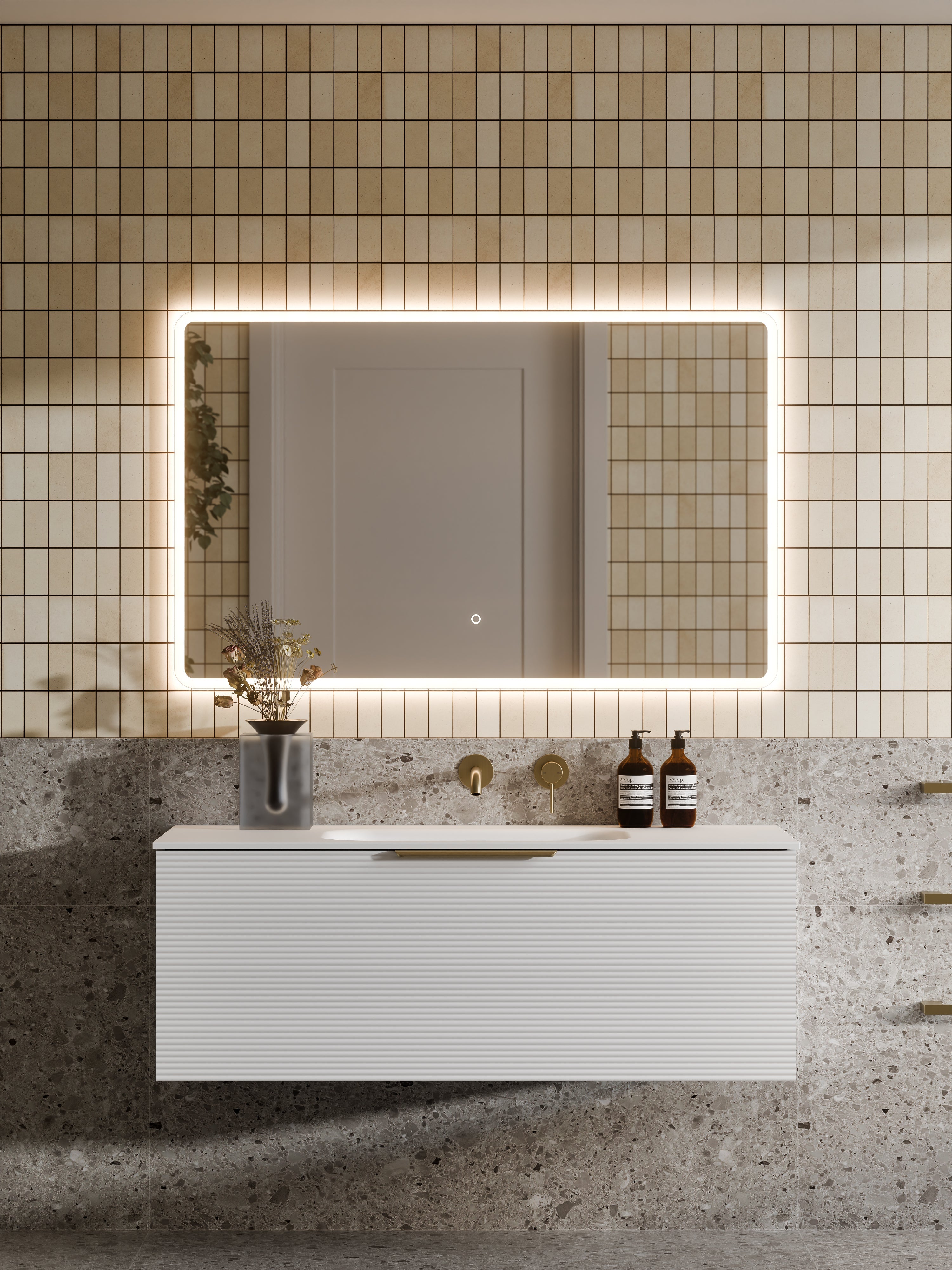 Lineare 1200 Vanity | Single Drawer | Navarra Sink | Orchard Front