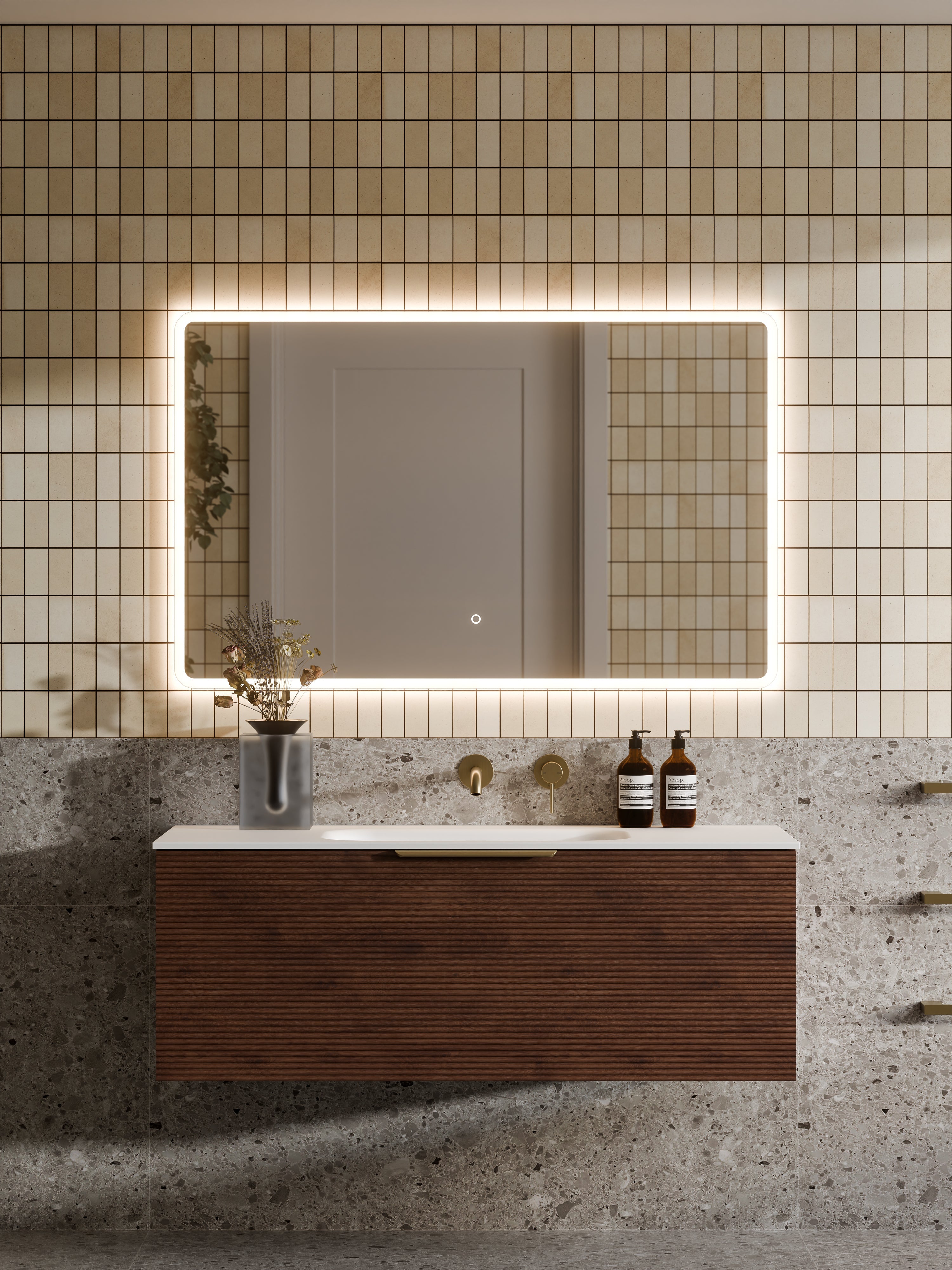 Lineare 1200 Vanity | Single Drawer | Navarra Sink | Orchard Front