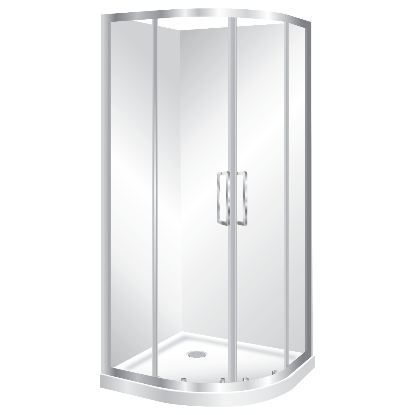 ELITE LUXURY ORBIT CURVED FRONT SHOWER KIT - 3 COLOURS - 7 SIZES