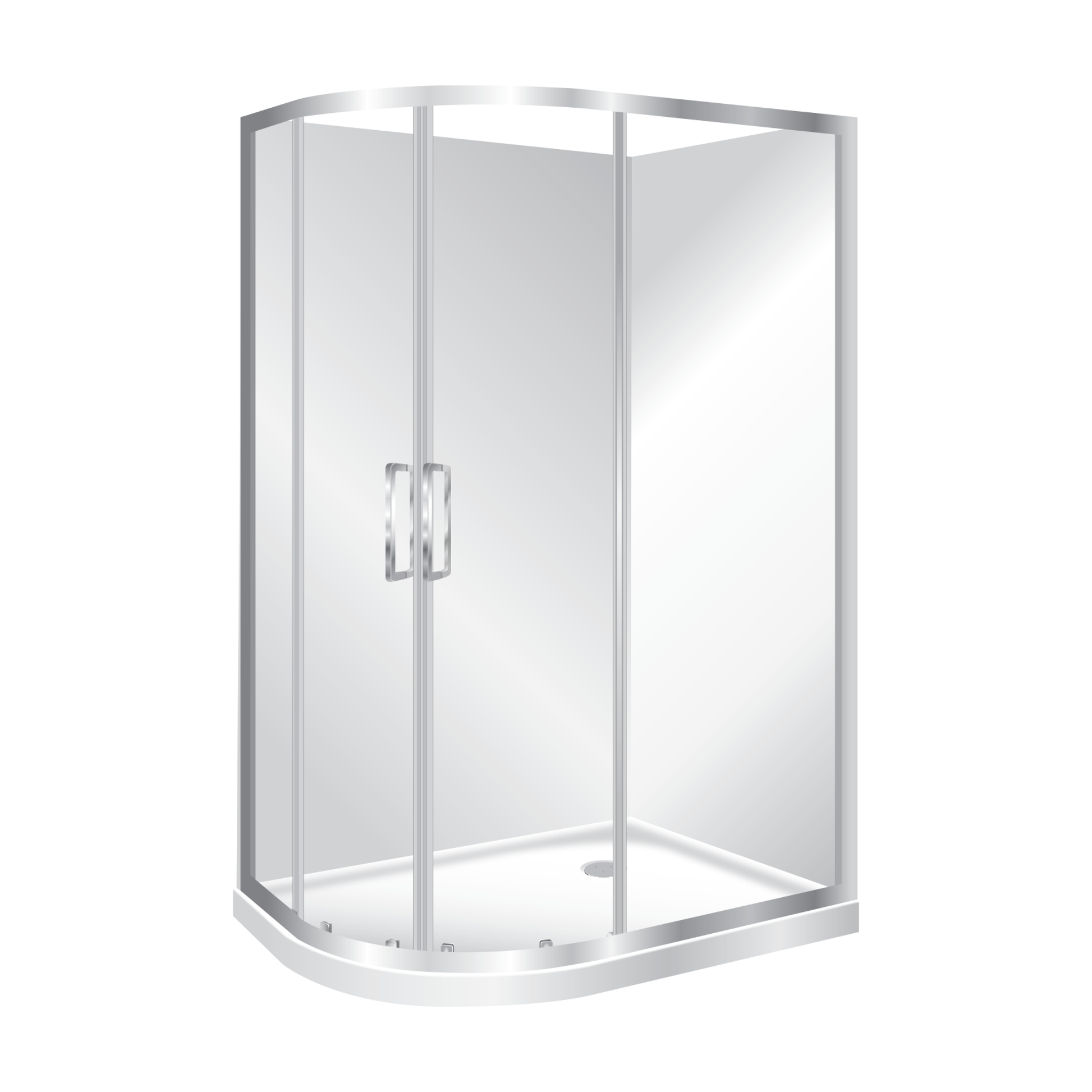 ELITE LUXURY ORBIT CURVED FRONT SHOWER KIT - 3 COLOURS - 7 SIZES