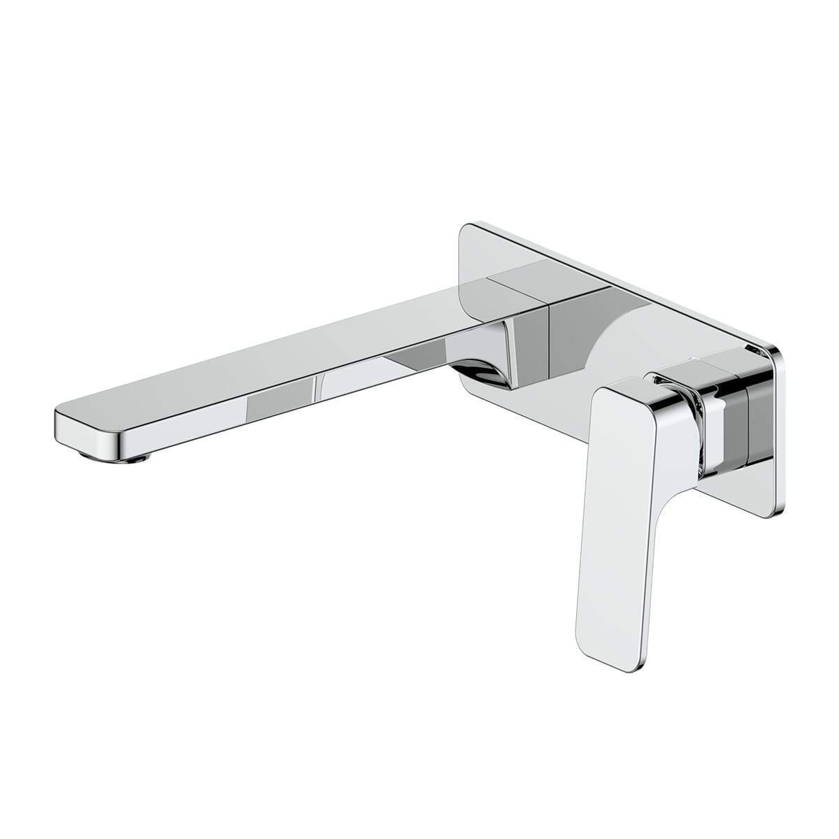 GREENS SWEPT WALL BASIN MIXER W/PLATE - 5 COLOURS