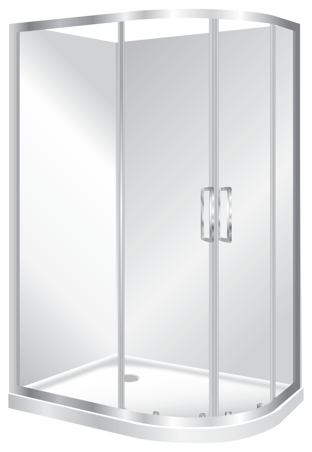 ELITE LUXURY ORBIT CURVED FRONT SHOWER KIT - 3 COLOURS - 7 SIZES