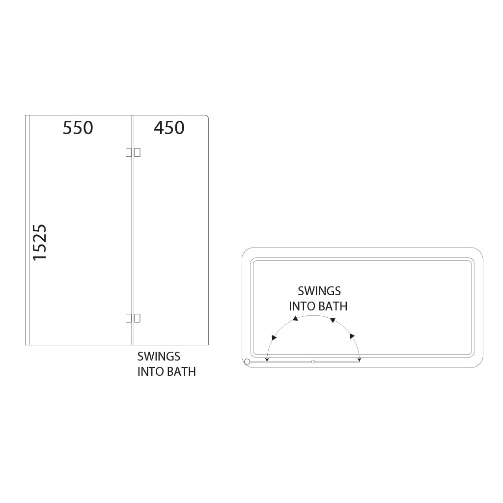 ELITE SHOWER OVER BATH KITS 1525X760MM - 2 OPTIONS