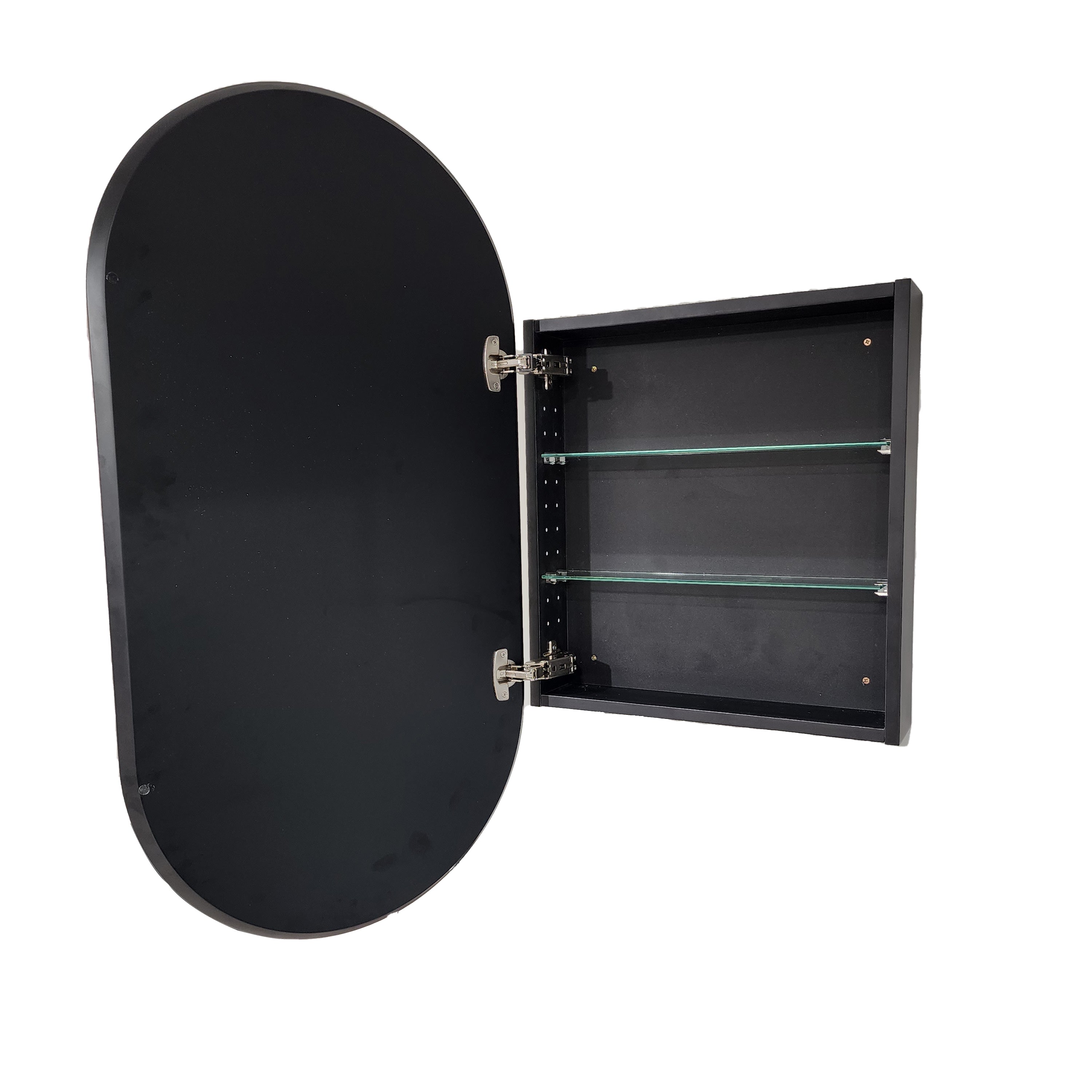 CODE NEO OVAL INSET MIRROR CABINET 500 X 950MM - 2 COLOURS