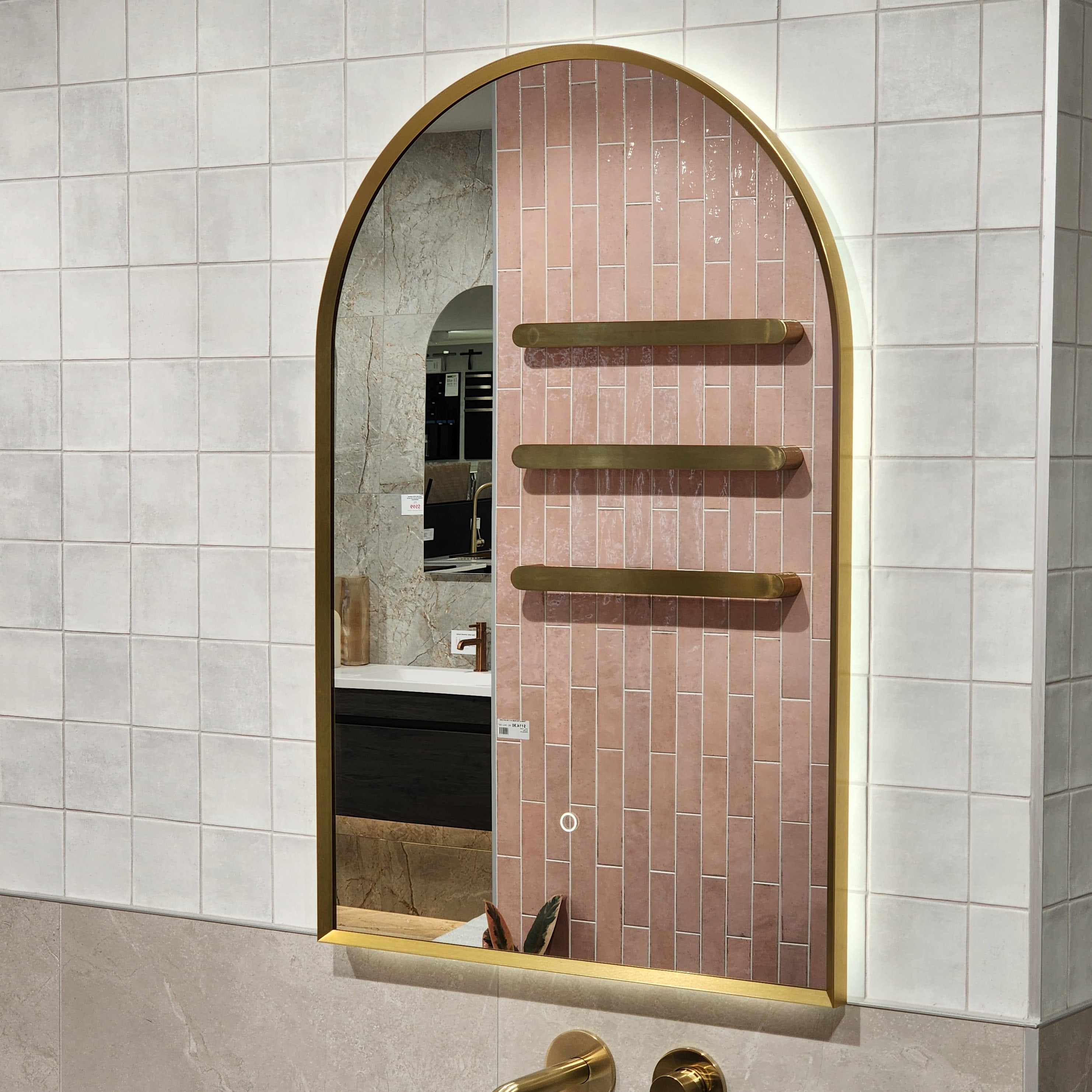 CODE SOLACE ARCH FRAMED LED MIRROR 600X900MM - 5 COLOURS