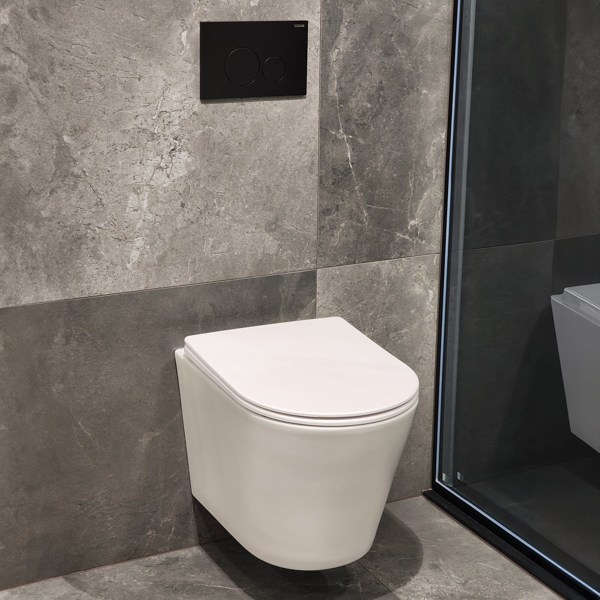 CODE PURE TYPHOON WALL HUNG TOILET SUITE x MATTE BLACK BUTTON