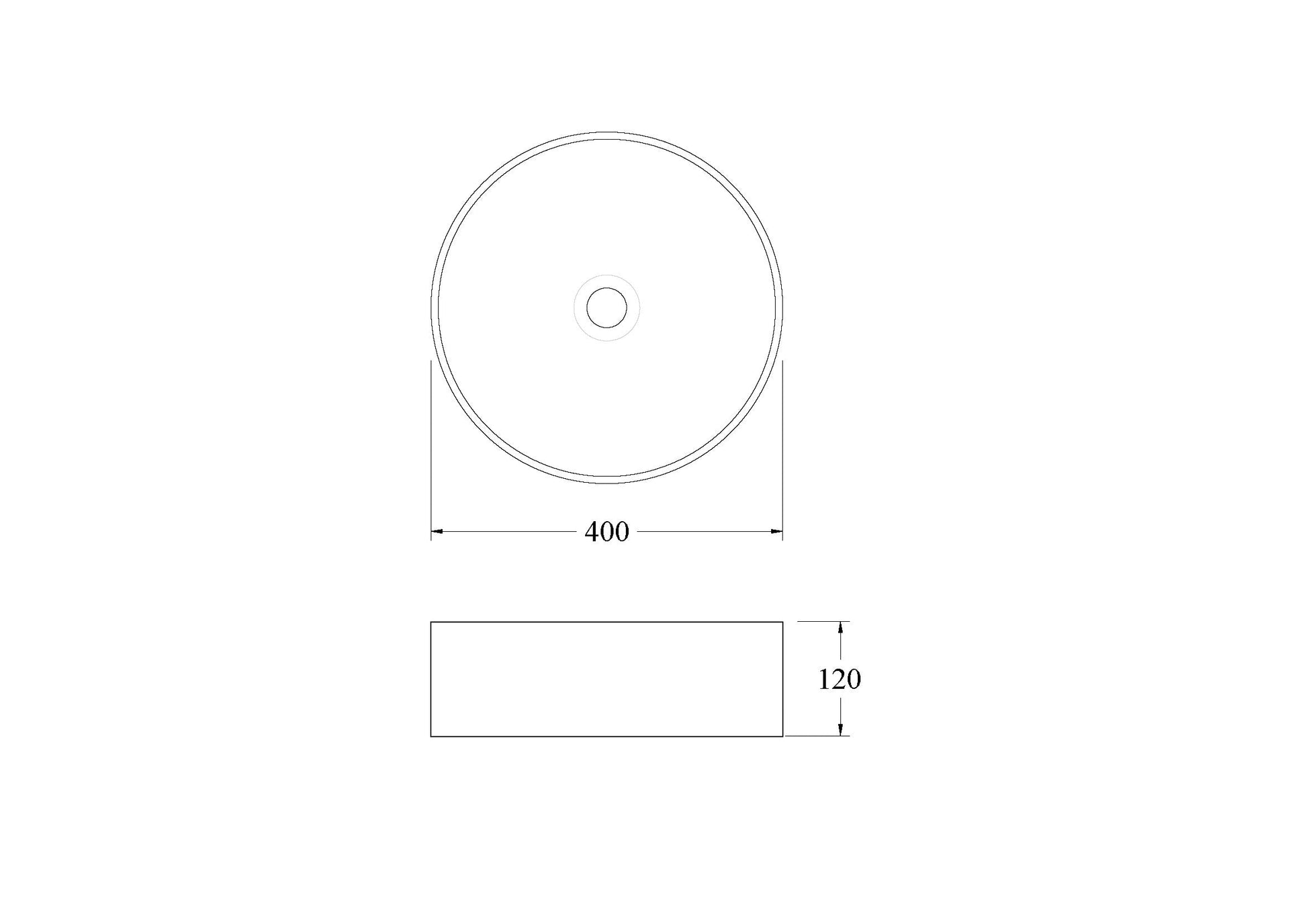 CODE PURE ROUND CERAMIC BASIN 400MM