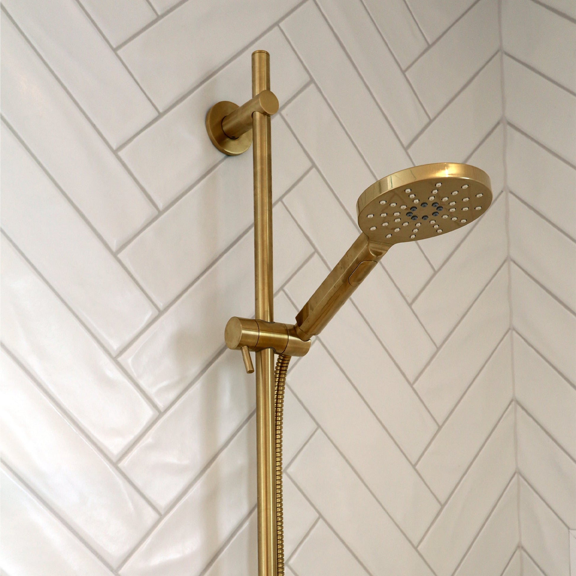 WATERWARE SCARAB SLIDE SHOWER 3 FUNCTION HANDSHOWER BRUSHED BRASS