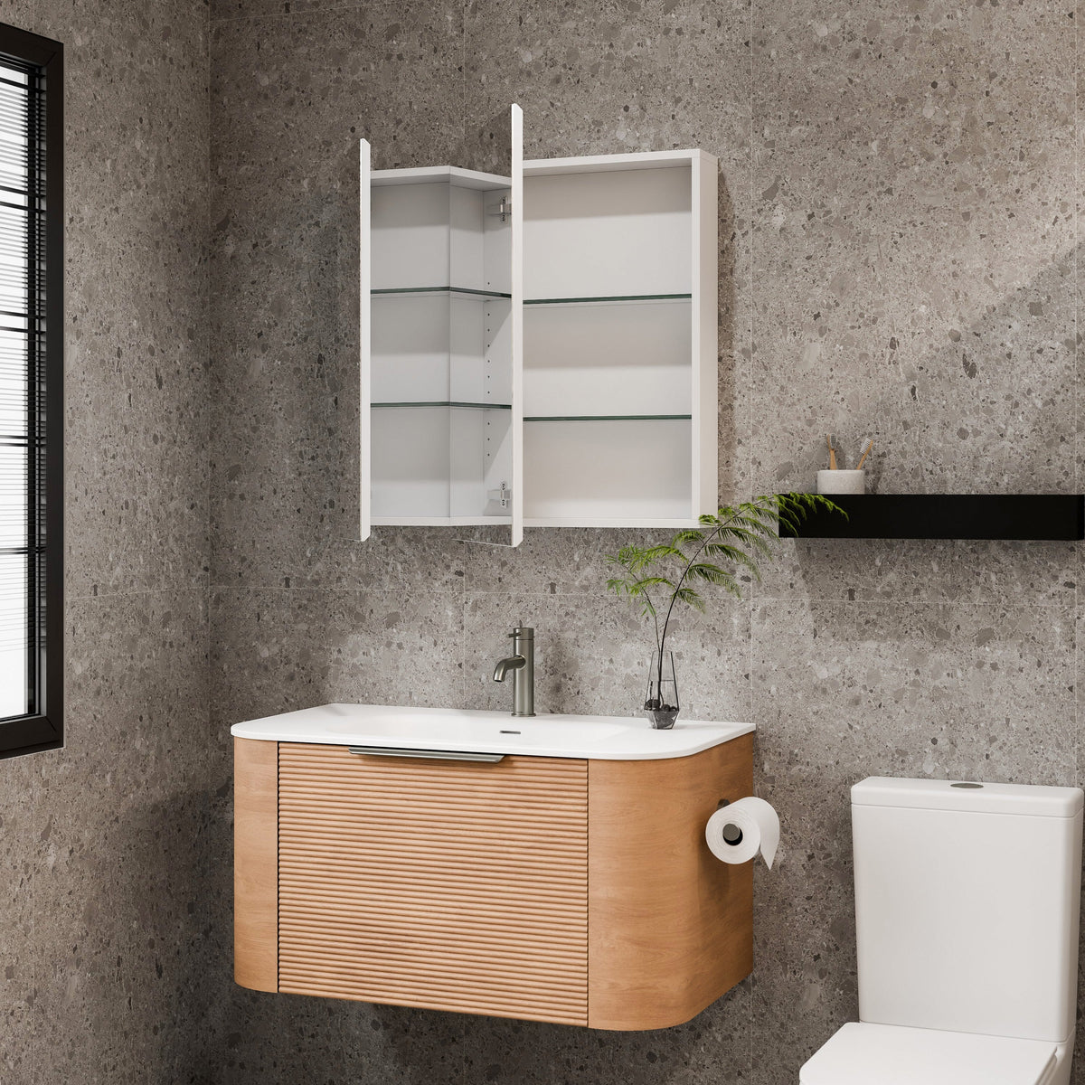 Luxe 600mm Mirror Cabinet With Demister | 2 Door