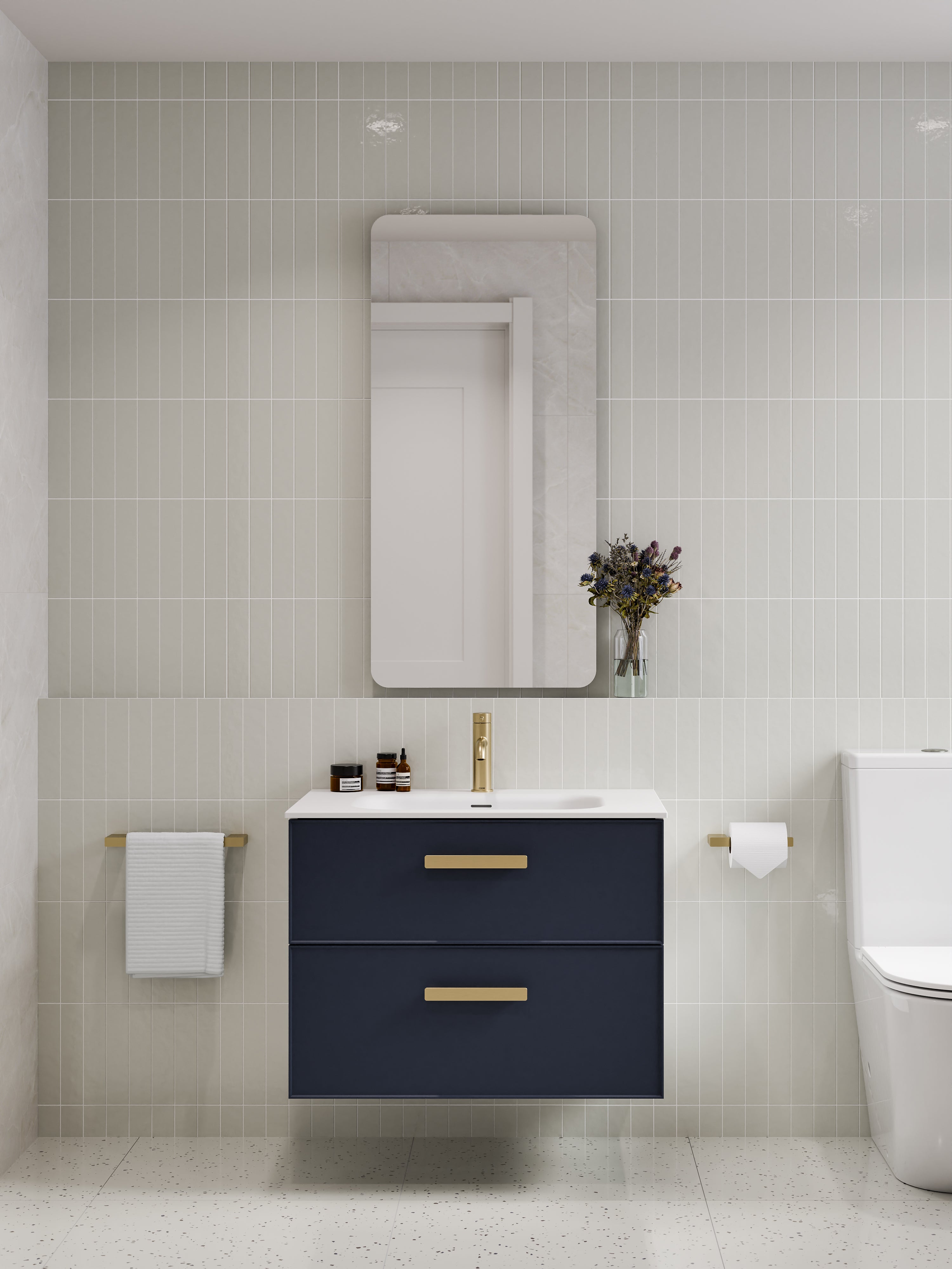 Lineare 750 Vanity | Double Drawer | Navarra Sink | Axel Front