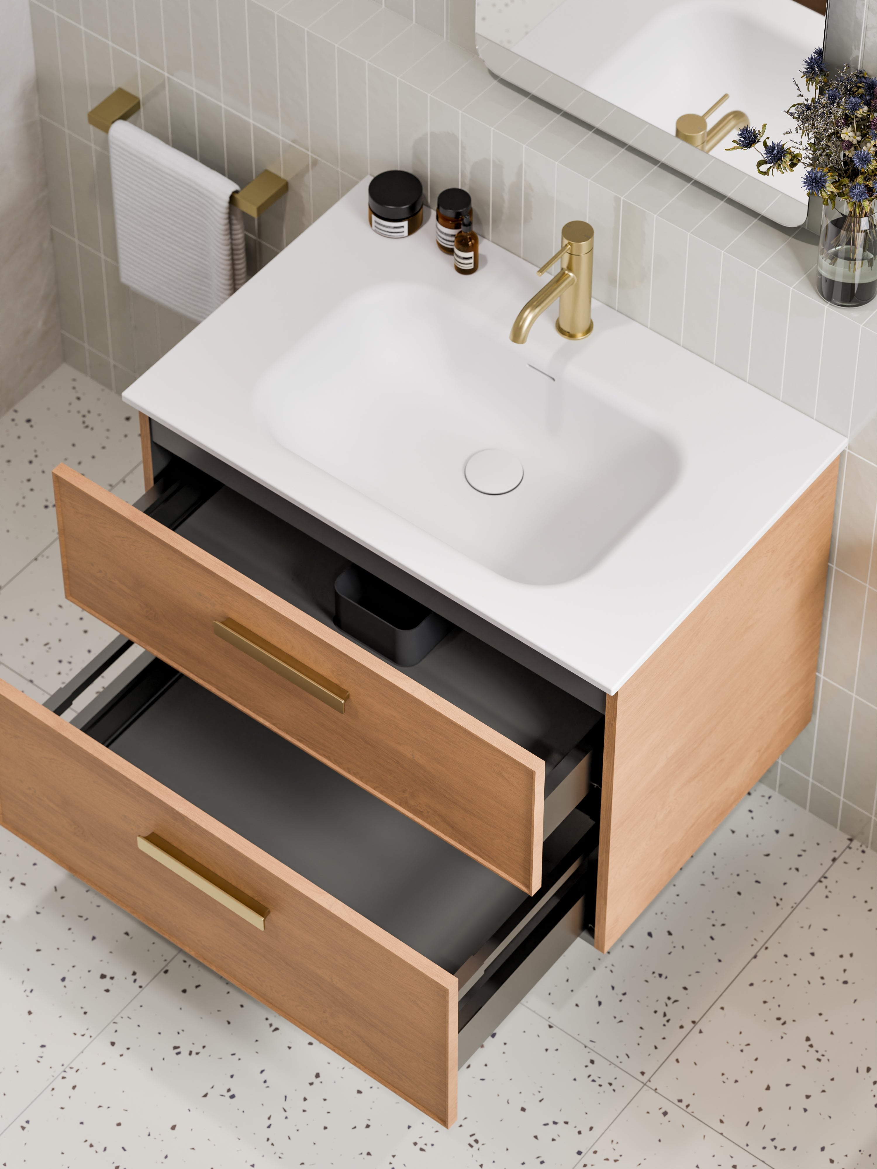 Lineare 750 Vanity | Double Drawer | Navarra Sink | Axel Front