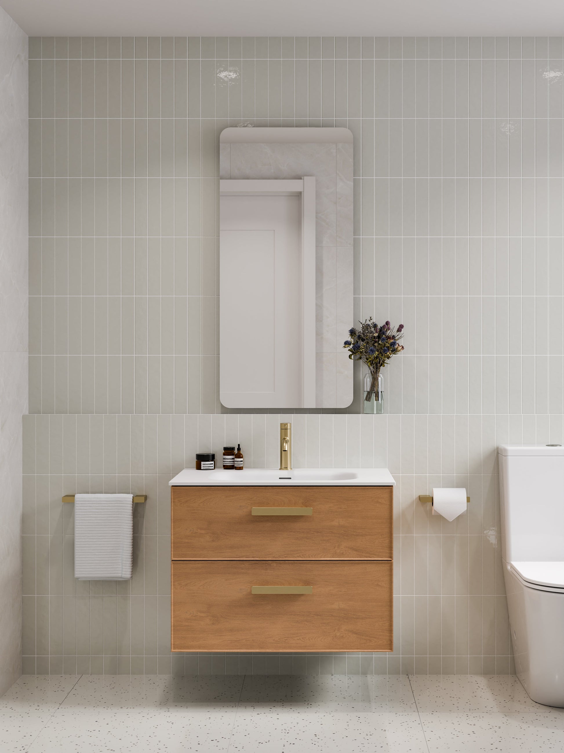 Lineare 750 Vanity | Double Drawer | Navarra Sink | Axel Front