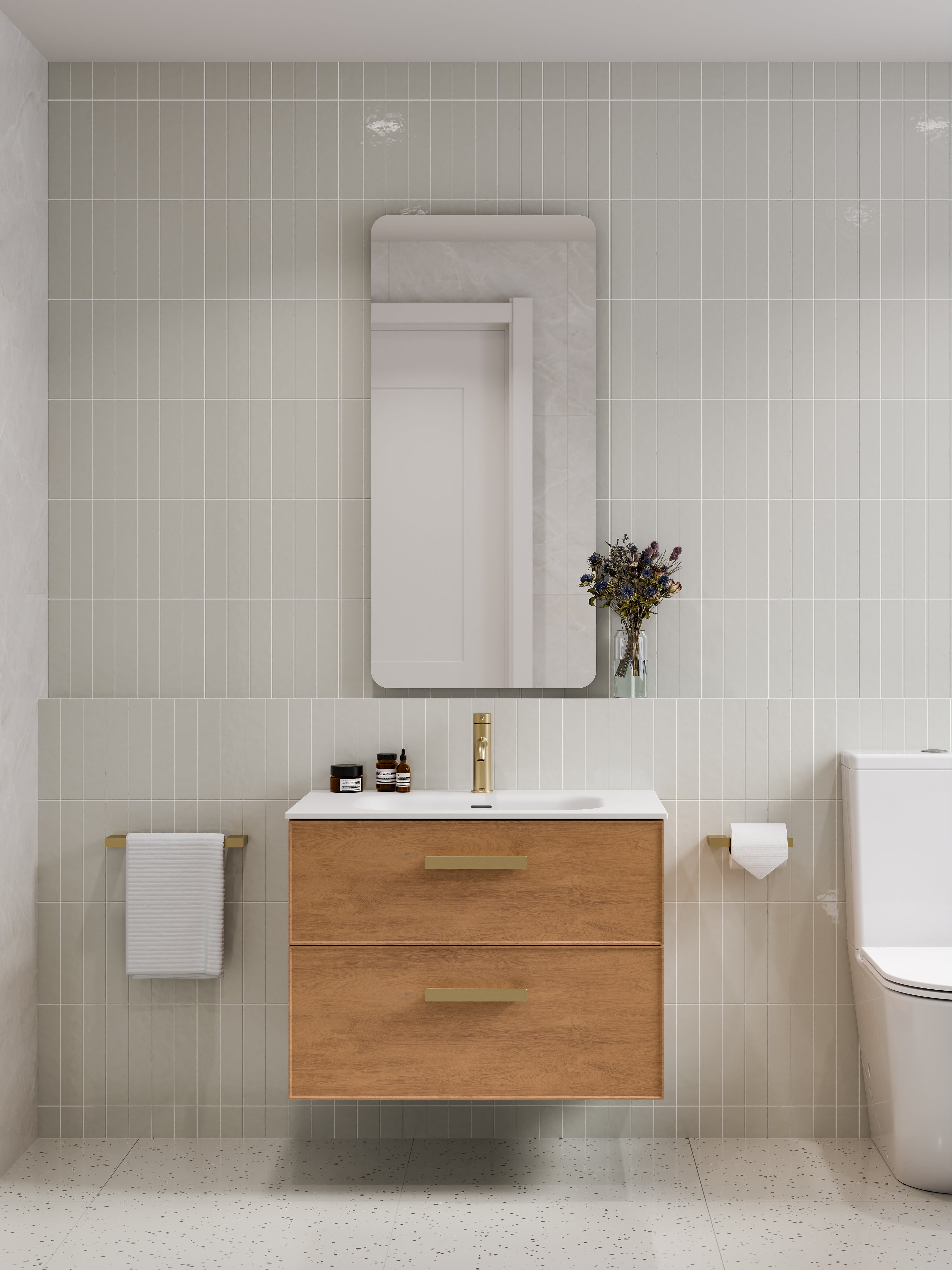 Lineare 750 Vanity | Double Drawer | Navarra Sink | Axel Front
